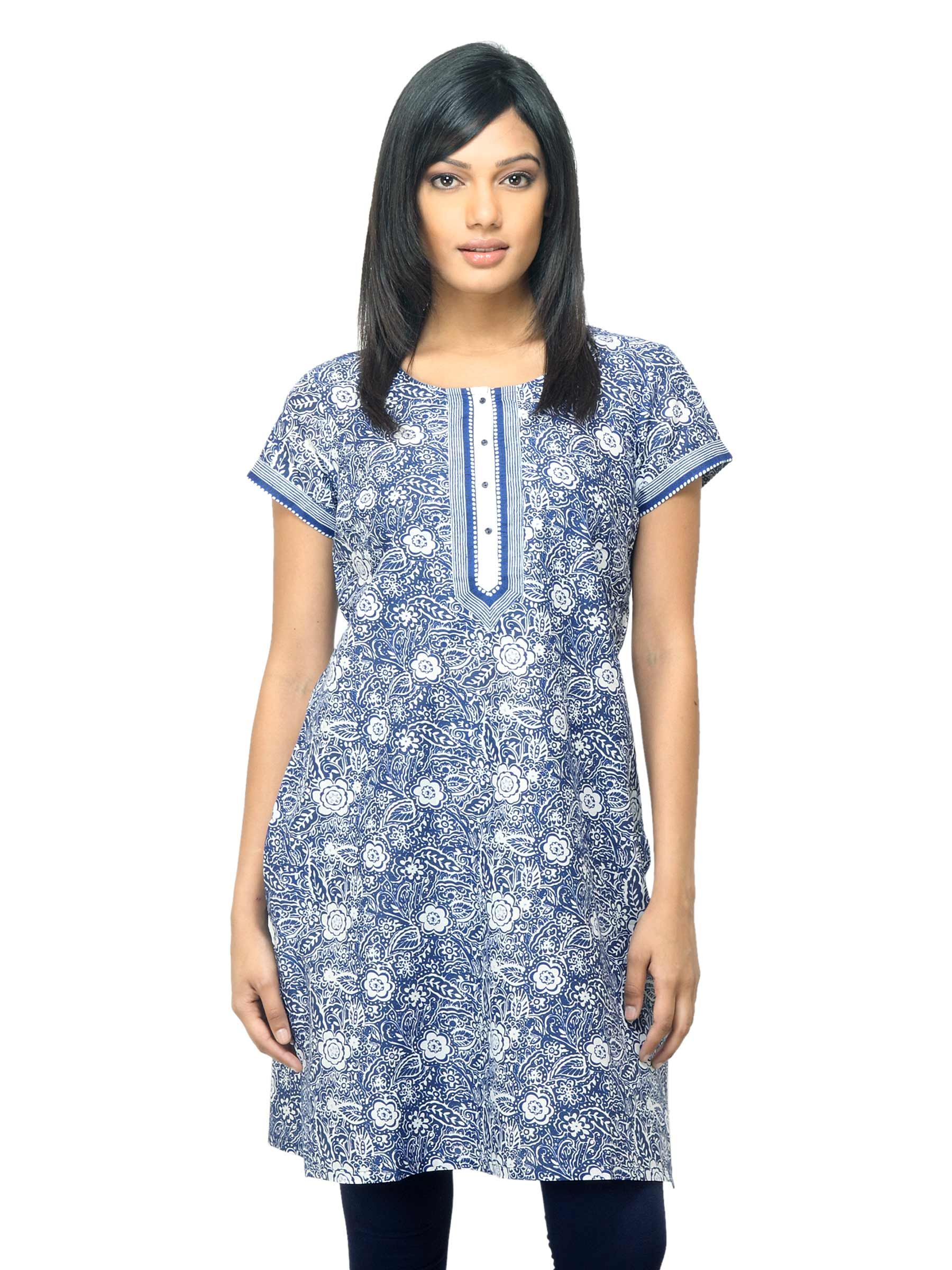 Aurelia Women Printed Blue Kurta