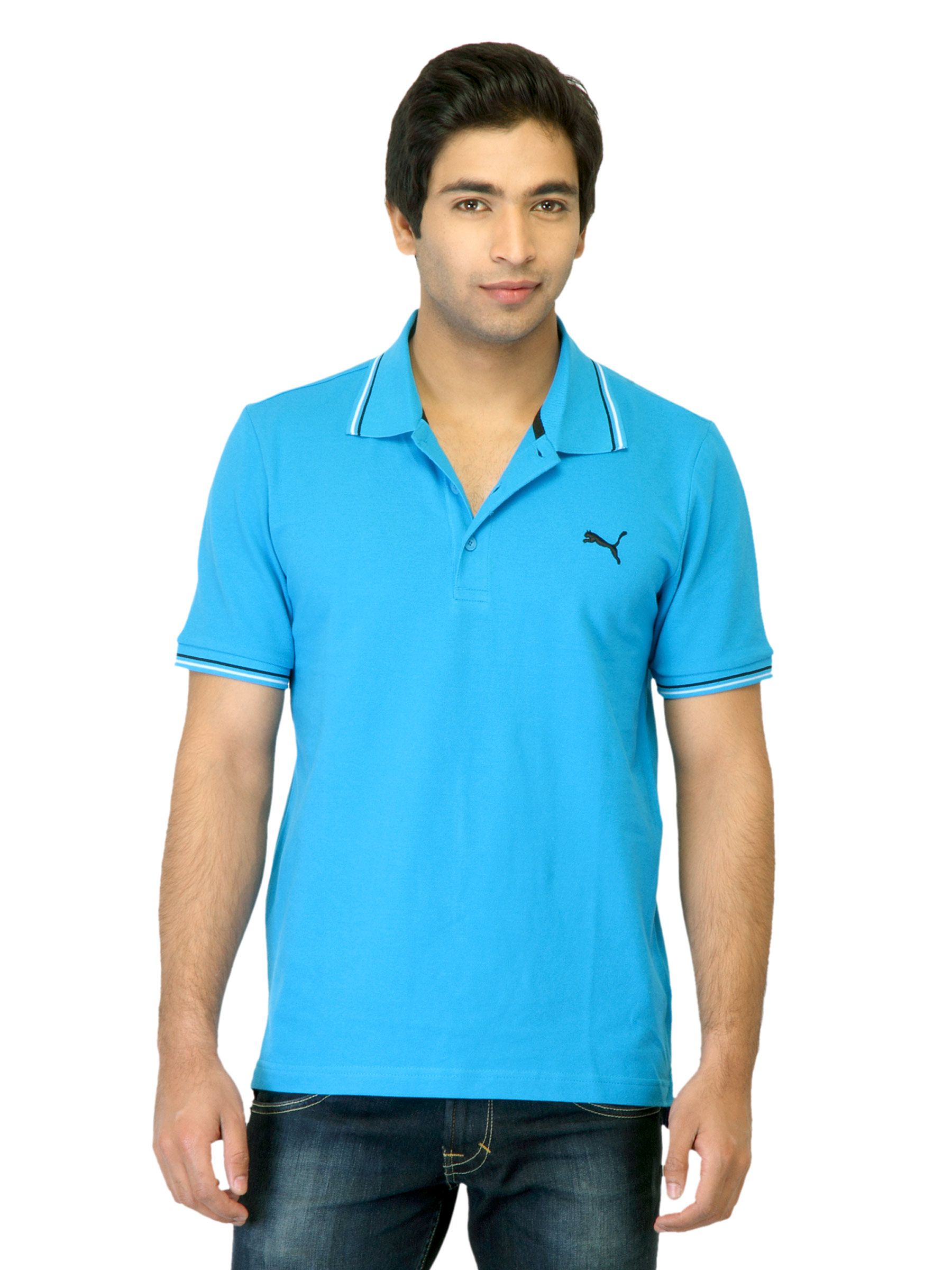 Puma Men Blue Polo T-shirt