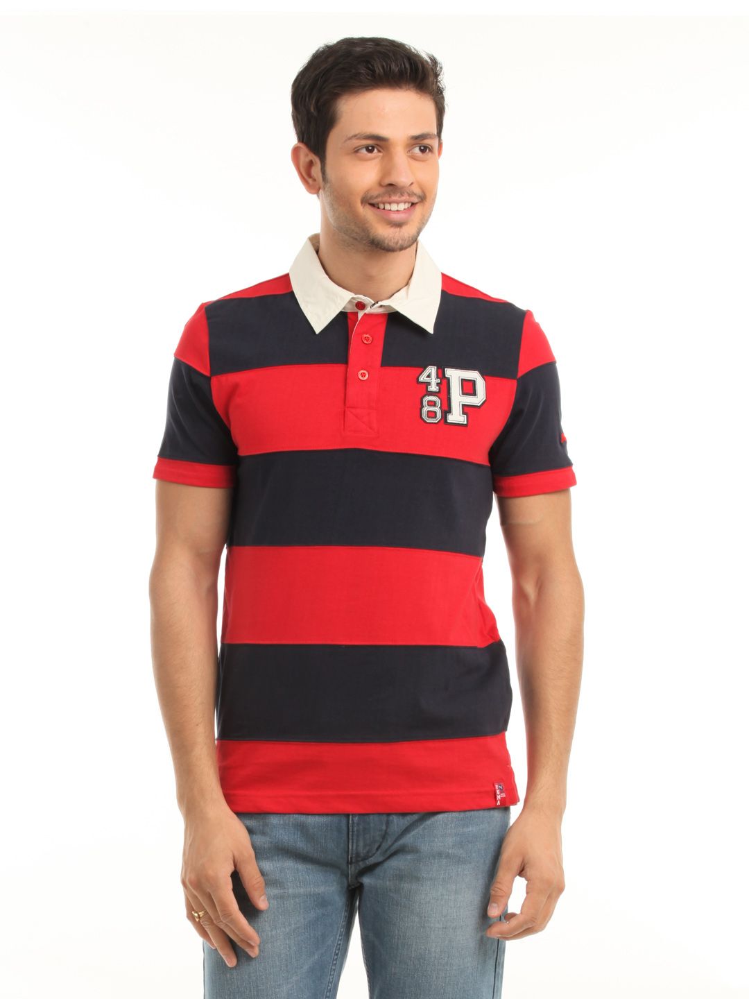 Puma Men Navy Blue Polo T-shirt