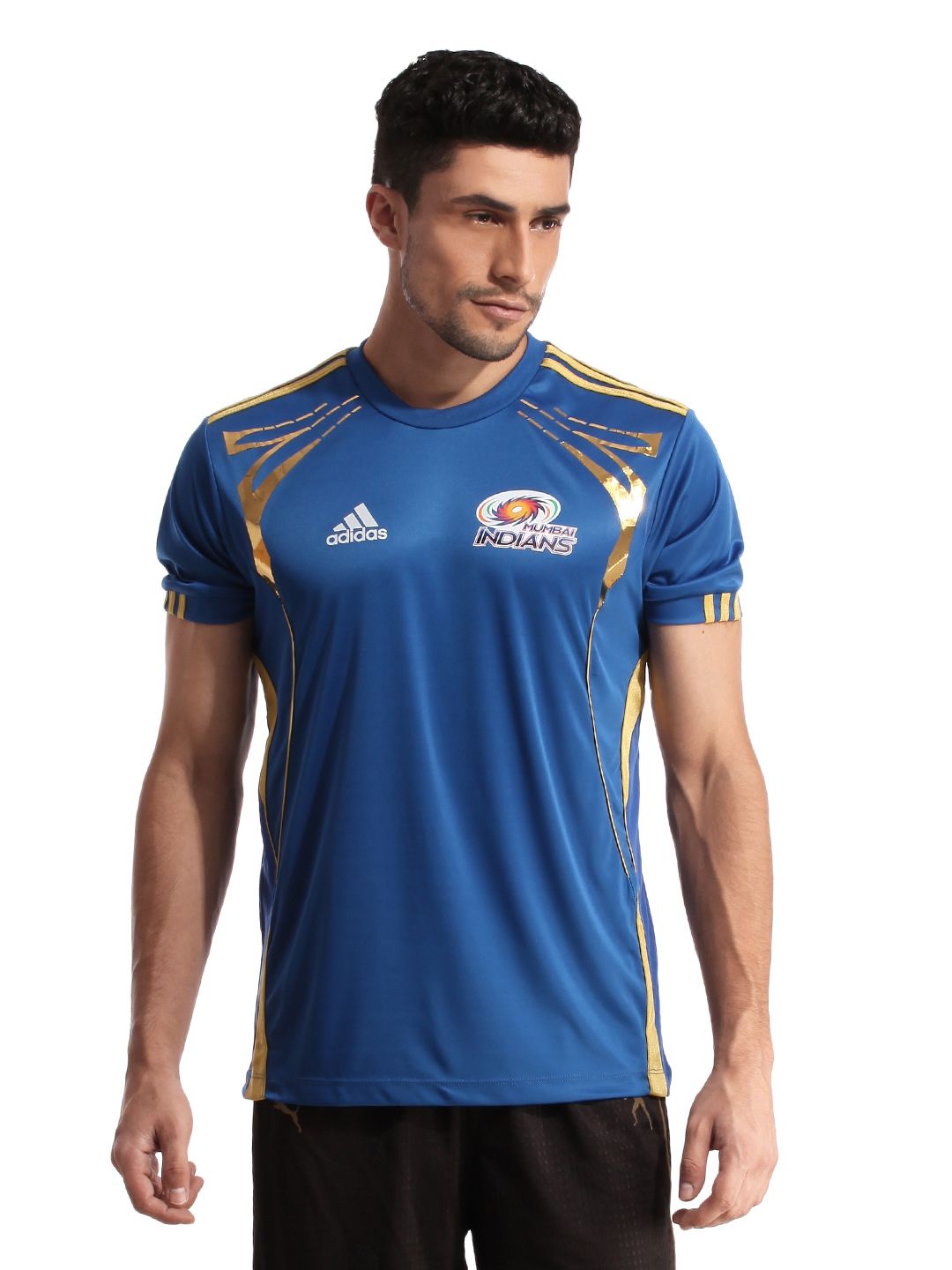 ADIDAS Mumbai Indians Men Blue Fan T-shirt