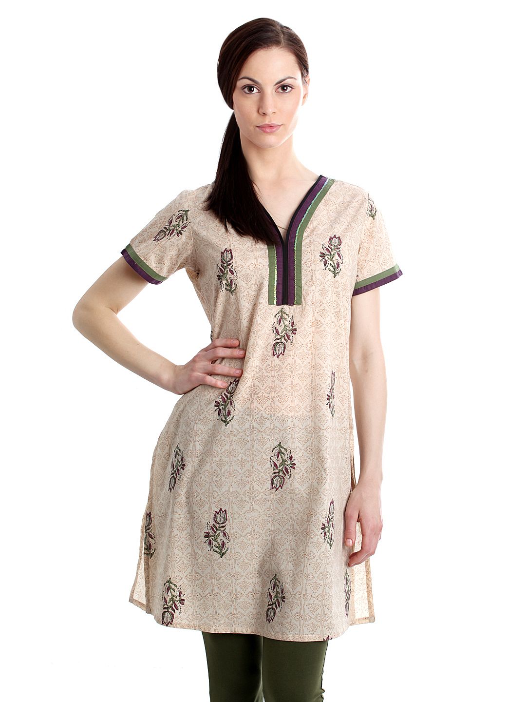 Diva Women Printed Cream Kurta