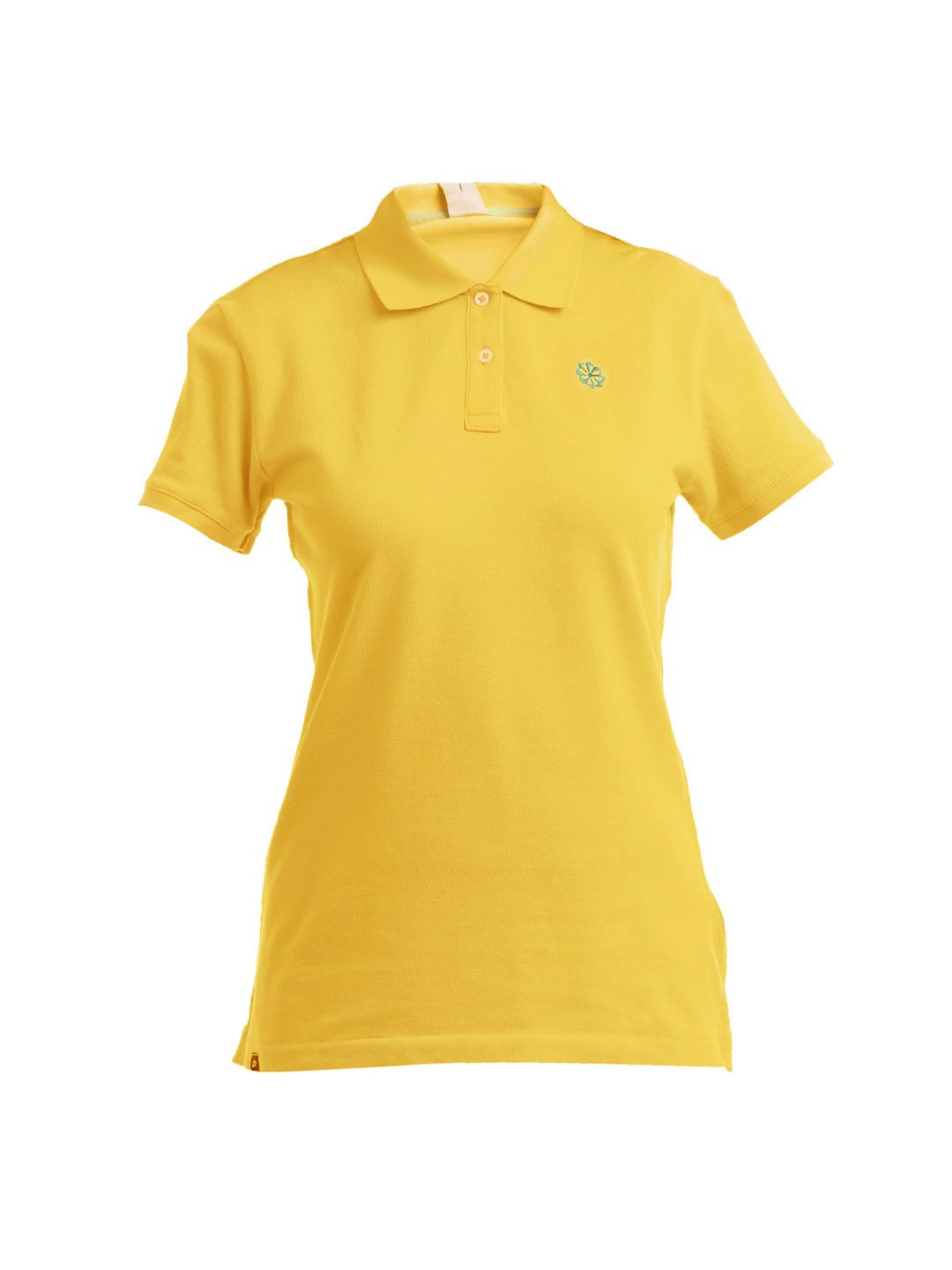 Nike Women Yellow Polo Neck T-shirt