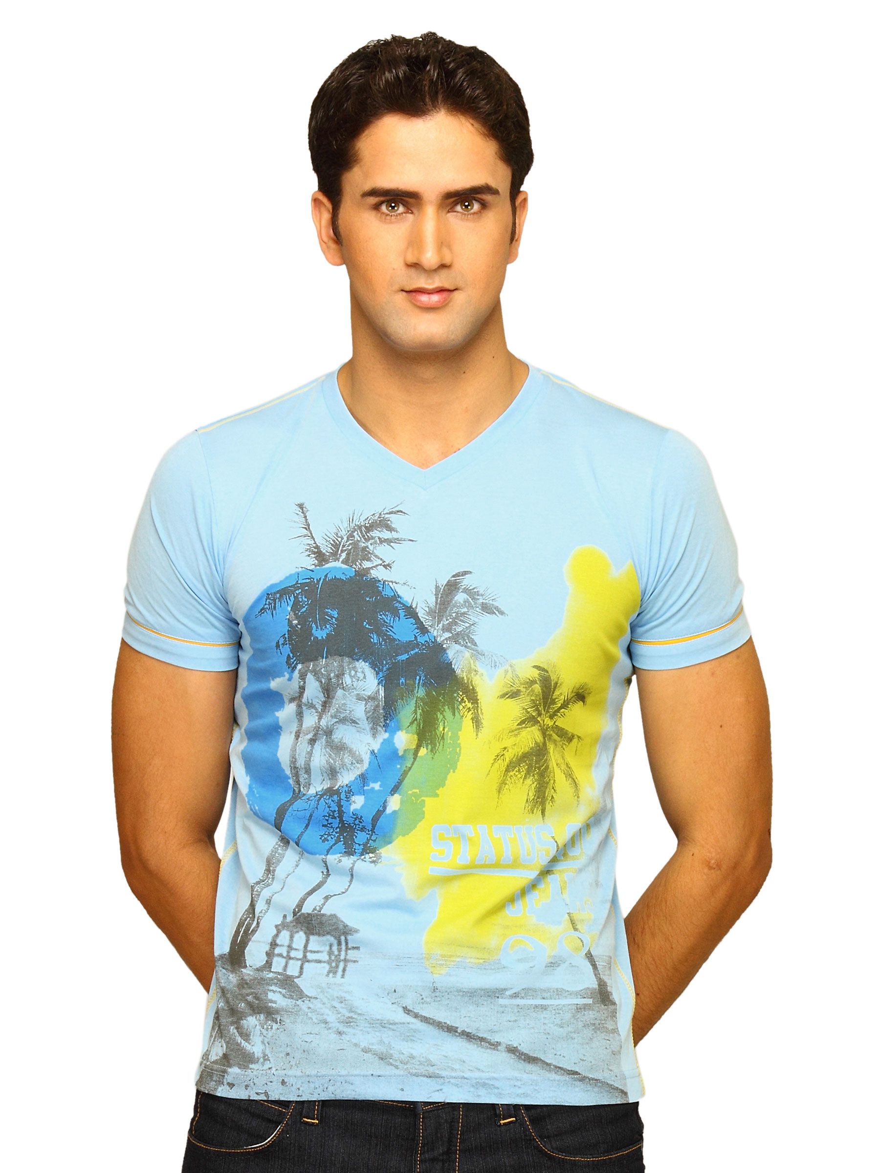 Status Quo Men's Beach Sky Blue T-shirt