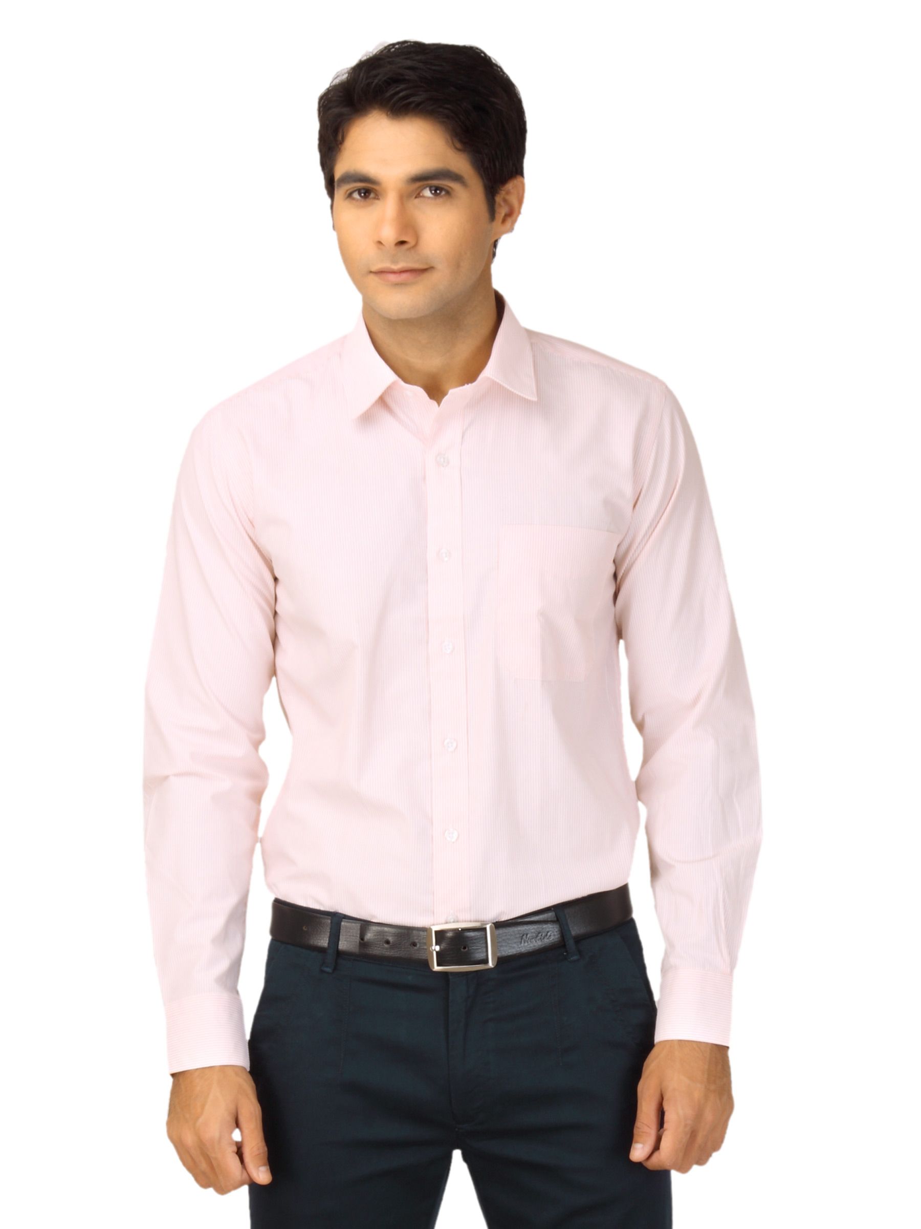 Mark Taylor Men Red & White Striped Shirt