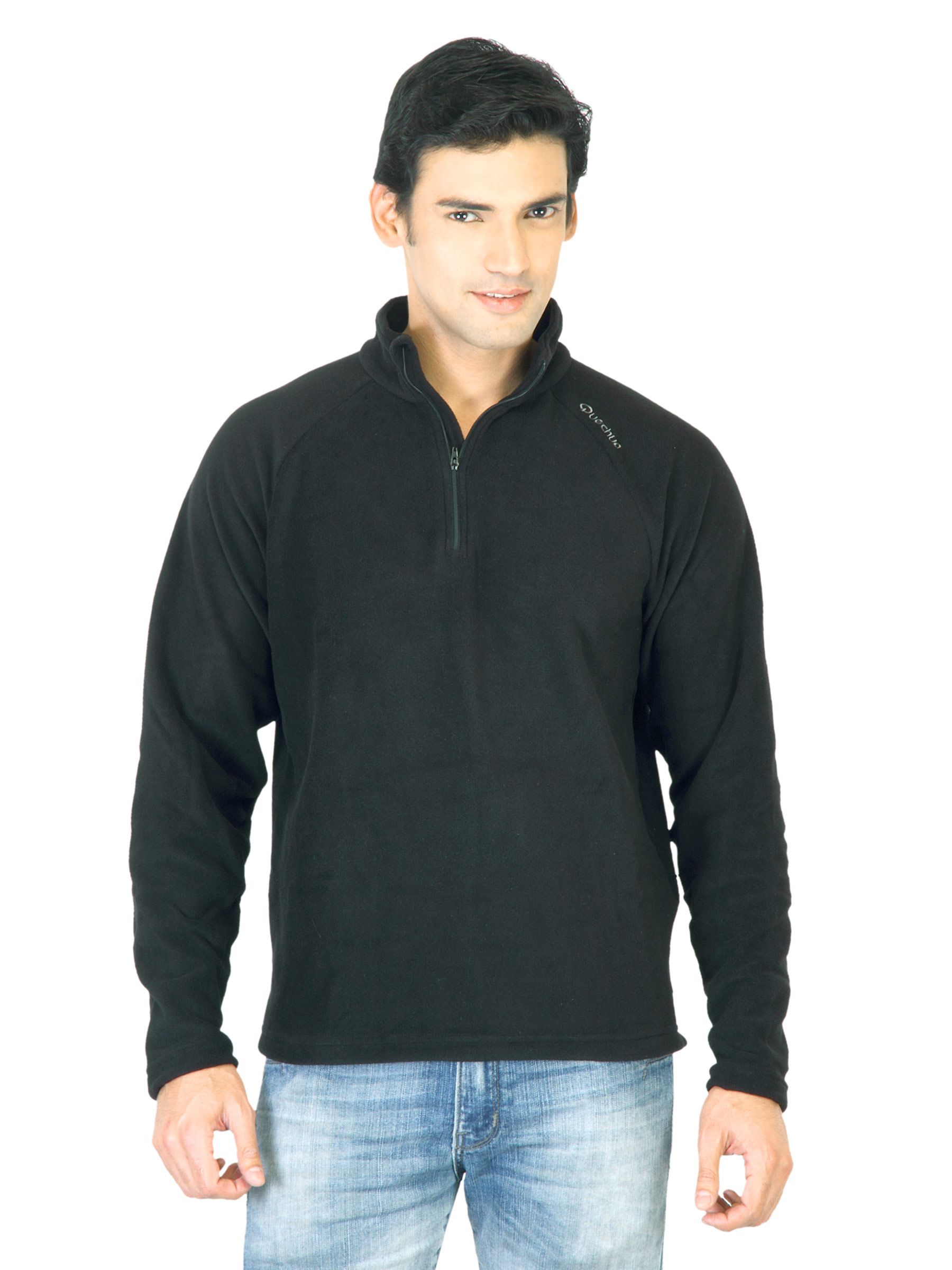 Quechua Men Warm Fleece Black Jacket