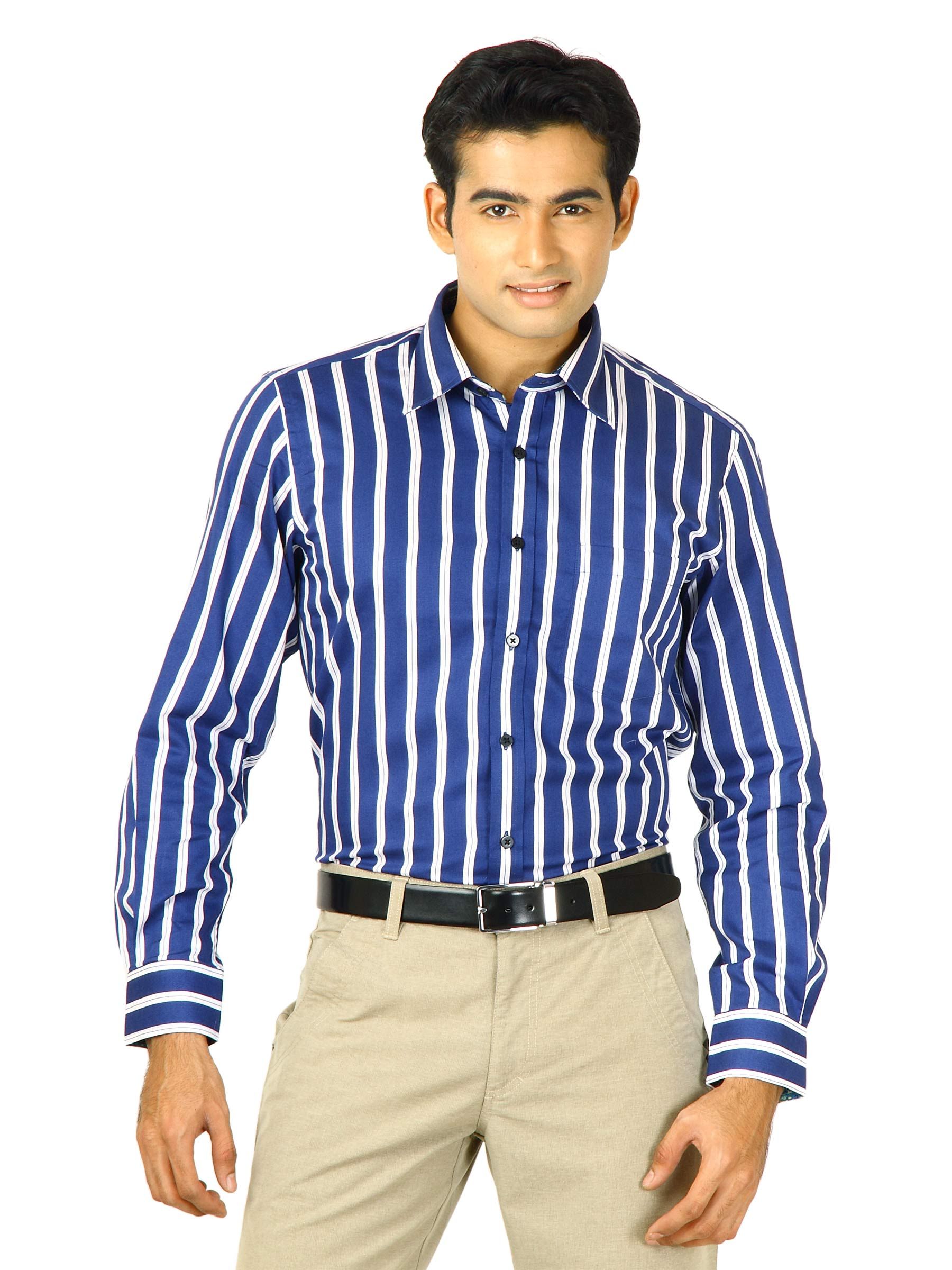 Indigo Nation Men Hot Stepper Blue Shirts