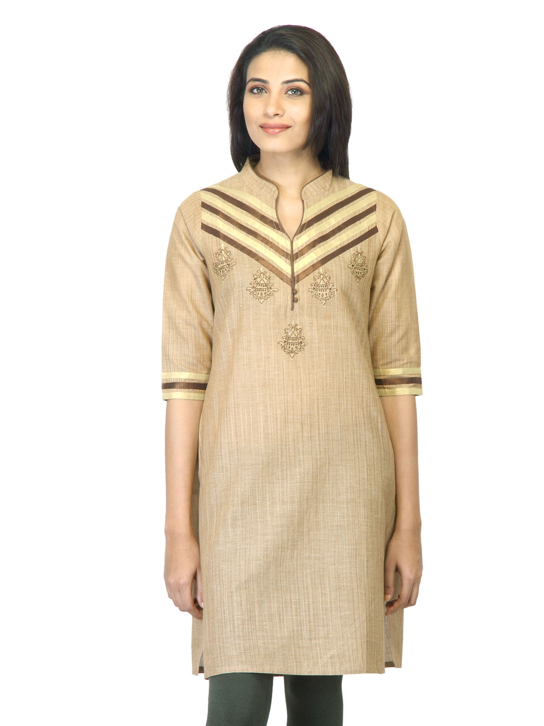 Mother Earth Women Beige Kurta