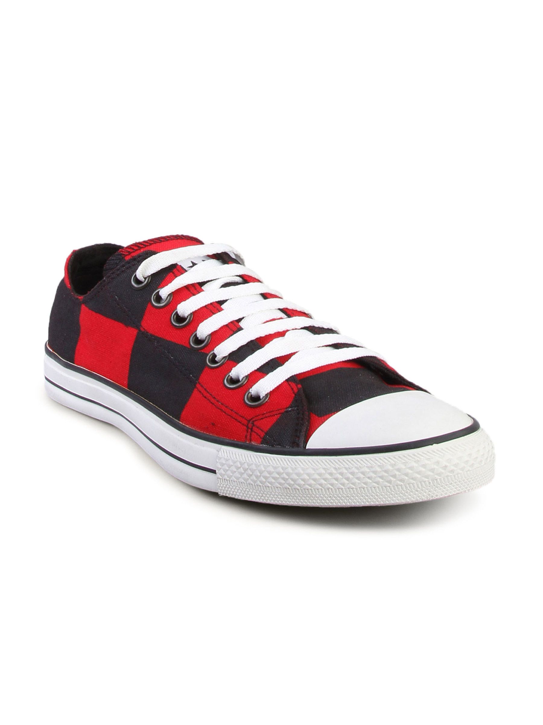 Converse Men's Chuck Taylor Big Check Red Black Canvas Shoe