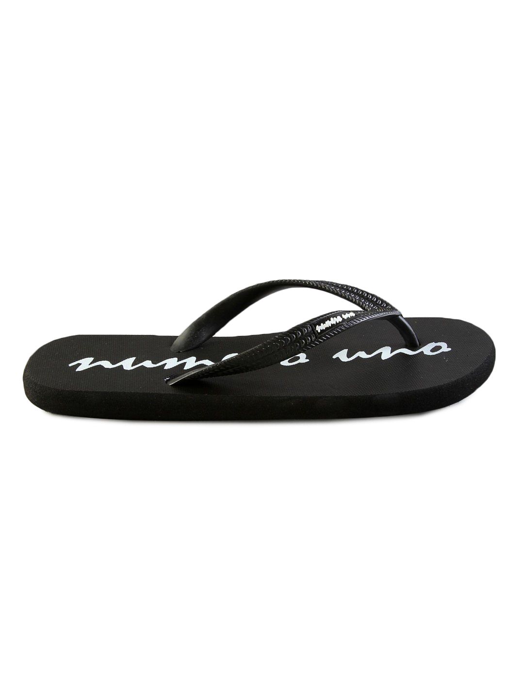 Numero Uno Men's Casual Black Graphic Flip Flop