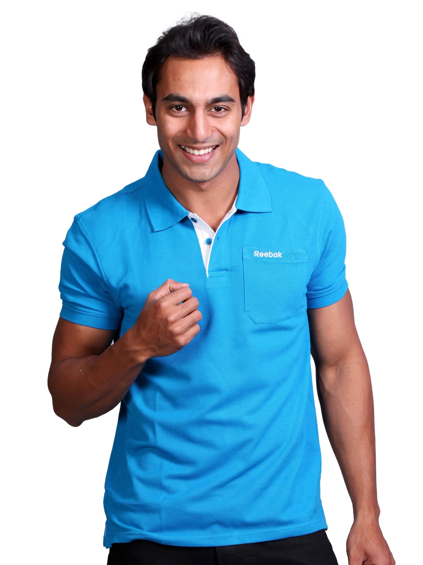 Reebok Men Electric Blue Polo T-shirt