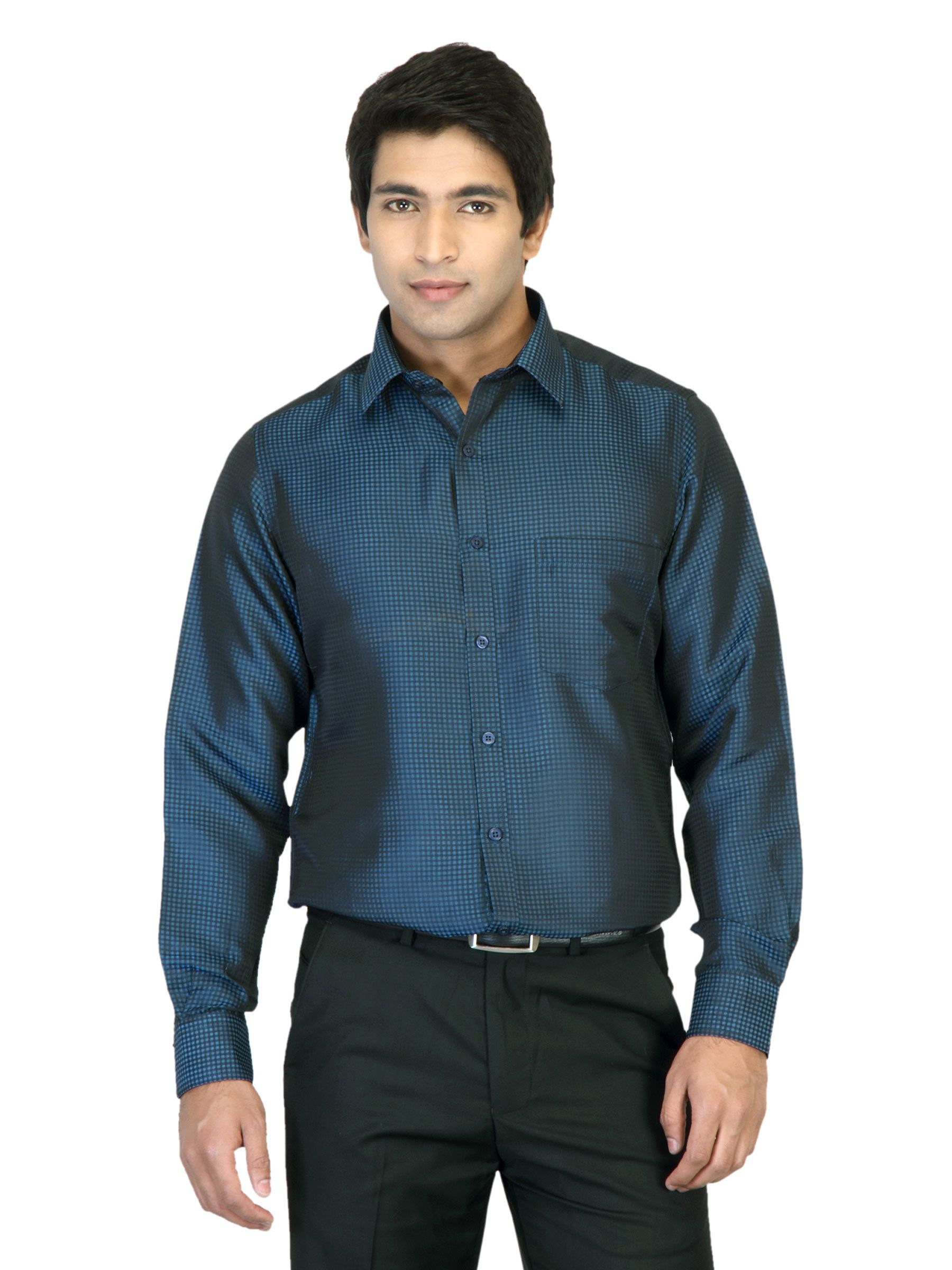 Indigo Nation Men Check Blue Shirt