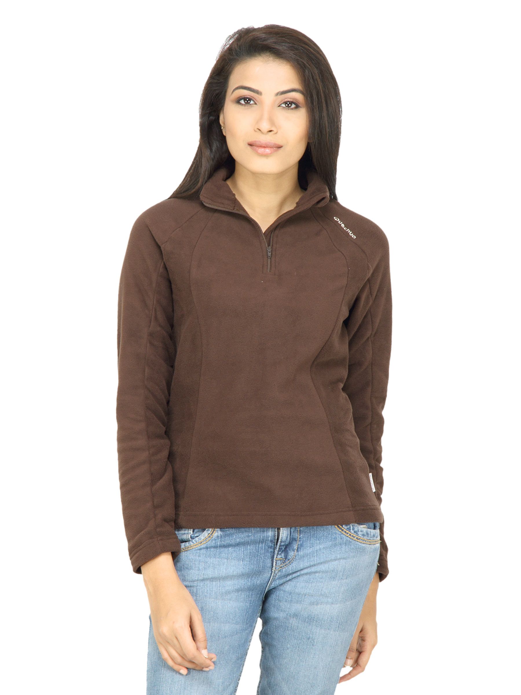 Quechua Women  Fleece Brown Sweatshirt