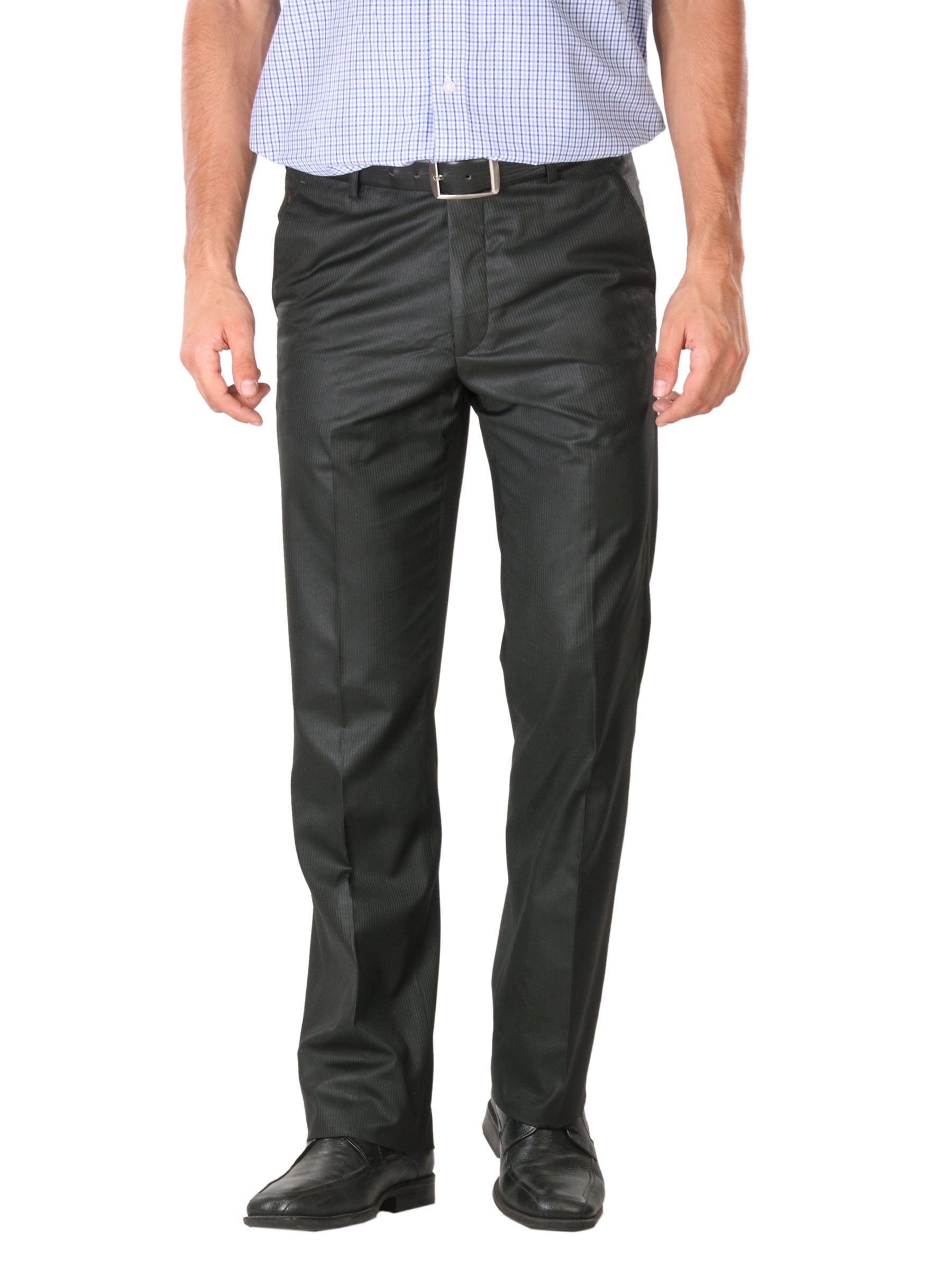 Black Coffee Men Striped Black Trousers