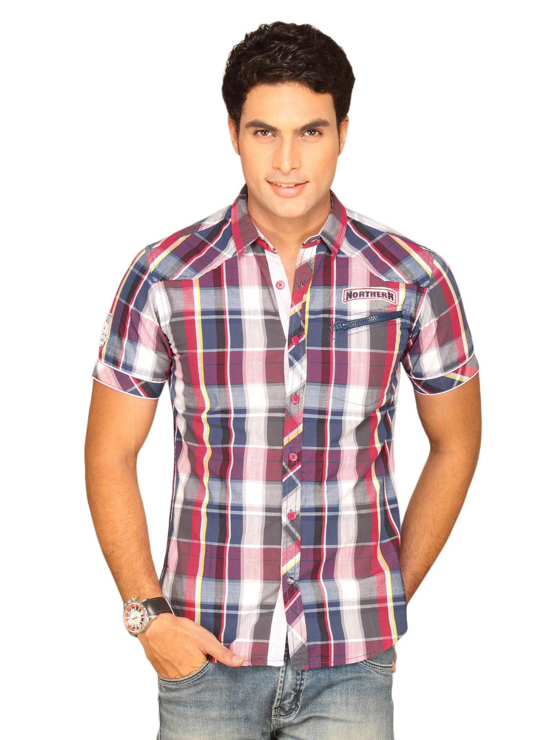 Locomotive Men Red Checked Shirt