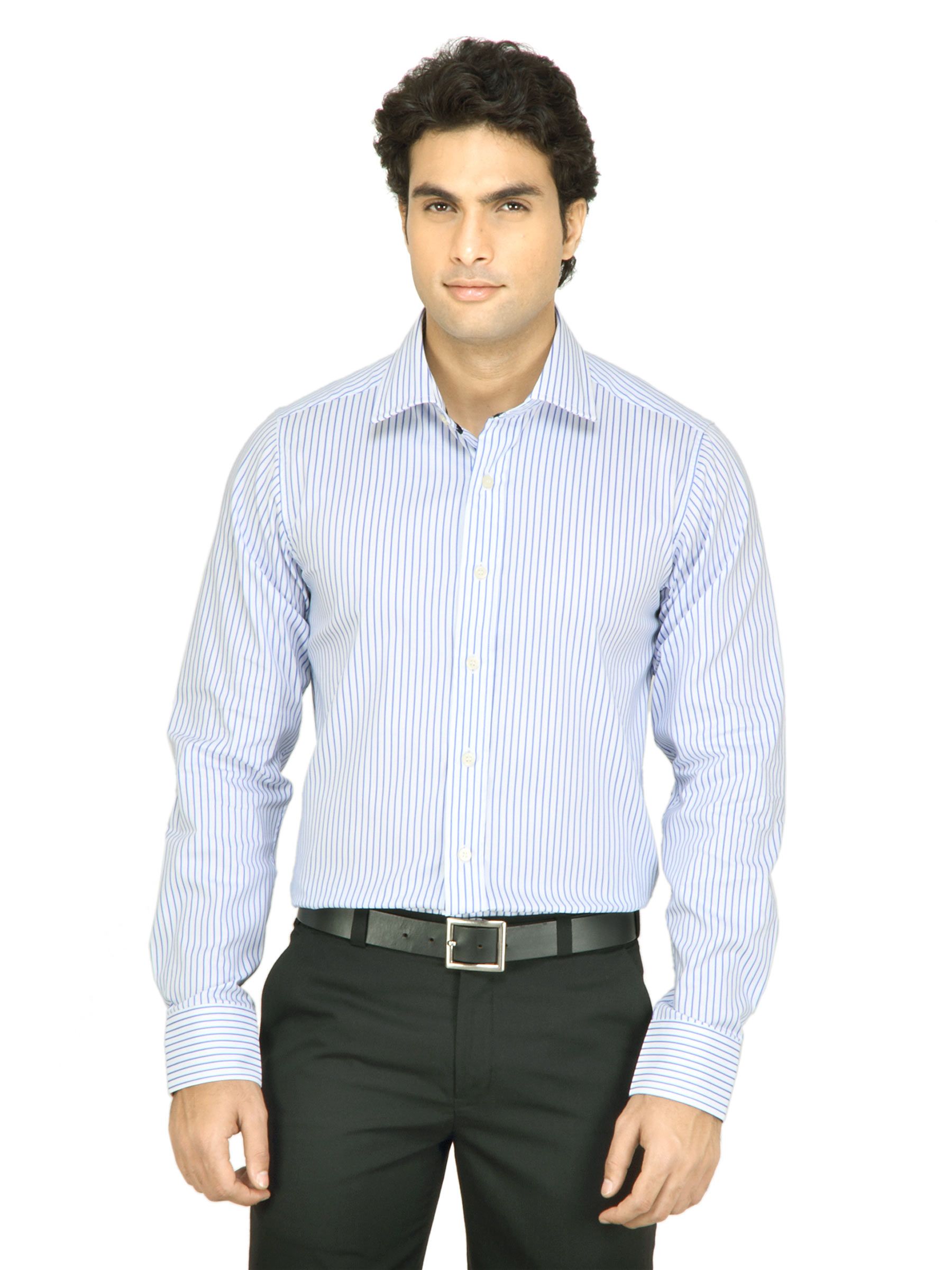 United Colors of Benetton Men Striped White Shirt