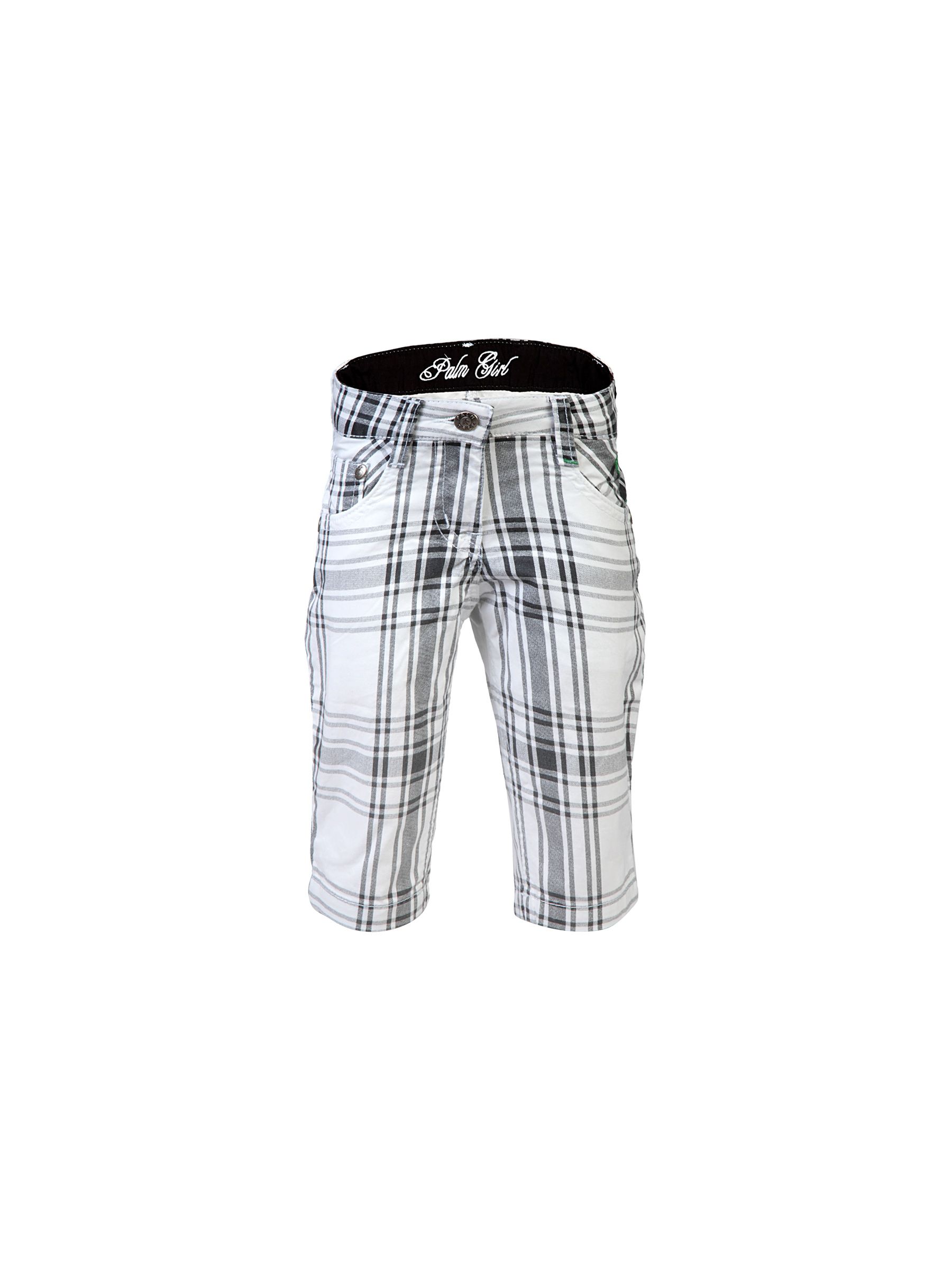 Palm Tree Kids Boys Check White Shorts