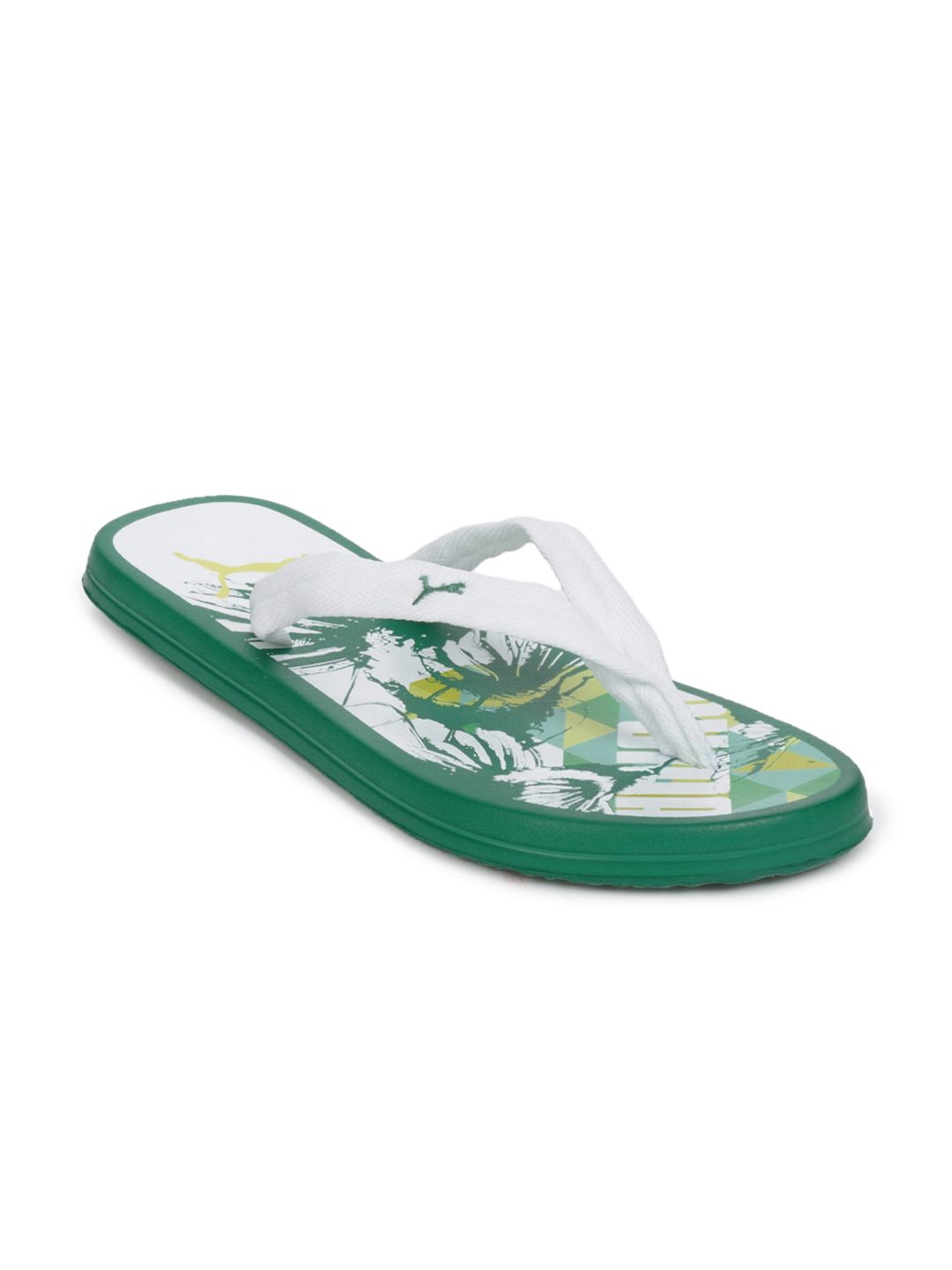 Puma Unisex  White & Green  Flip Flops