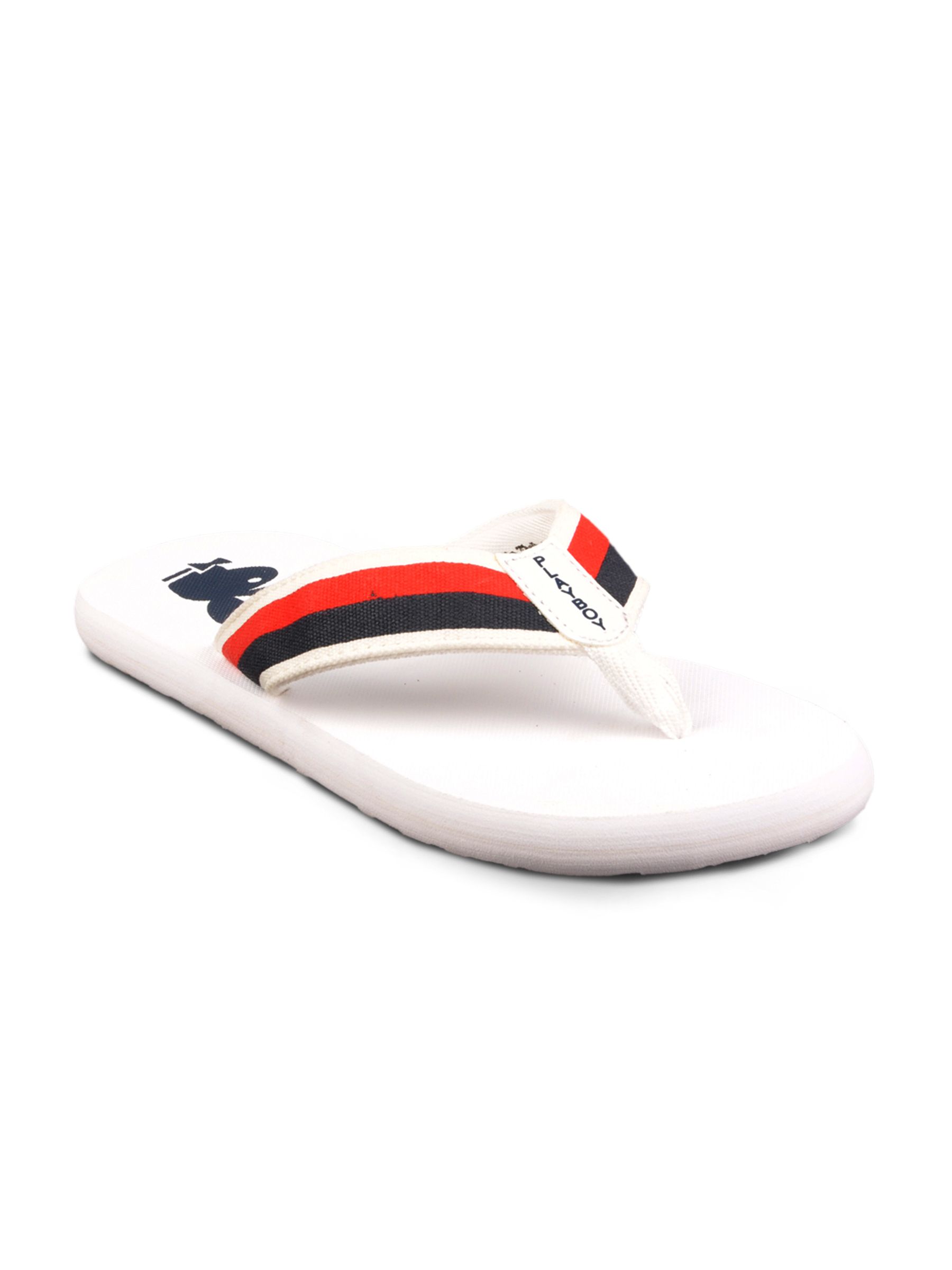 Playboy Men White Flip Flops