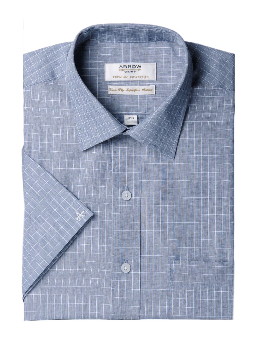 Arrow Men Blue Check Shirt
