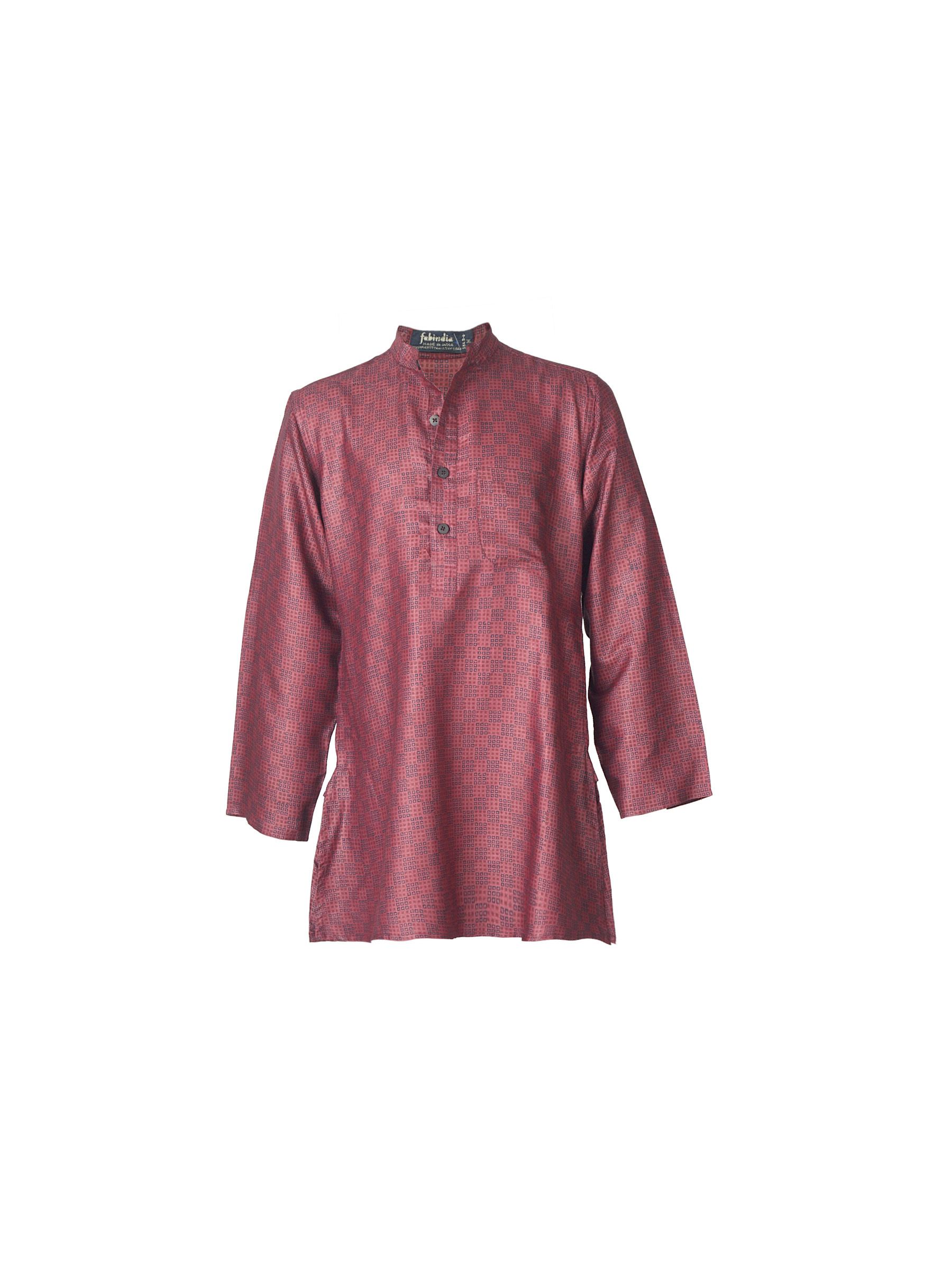 Fabindia Boys Printed Maroon Kurta
