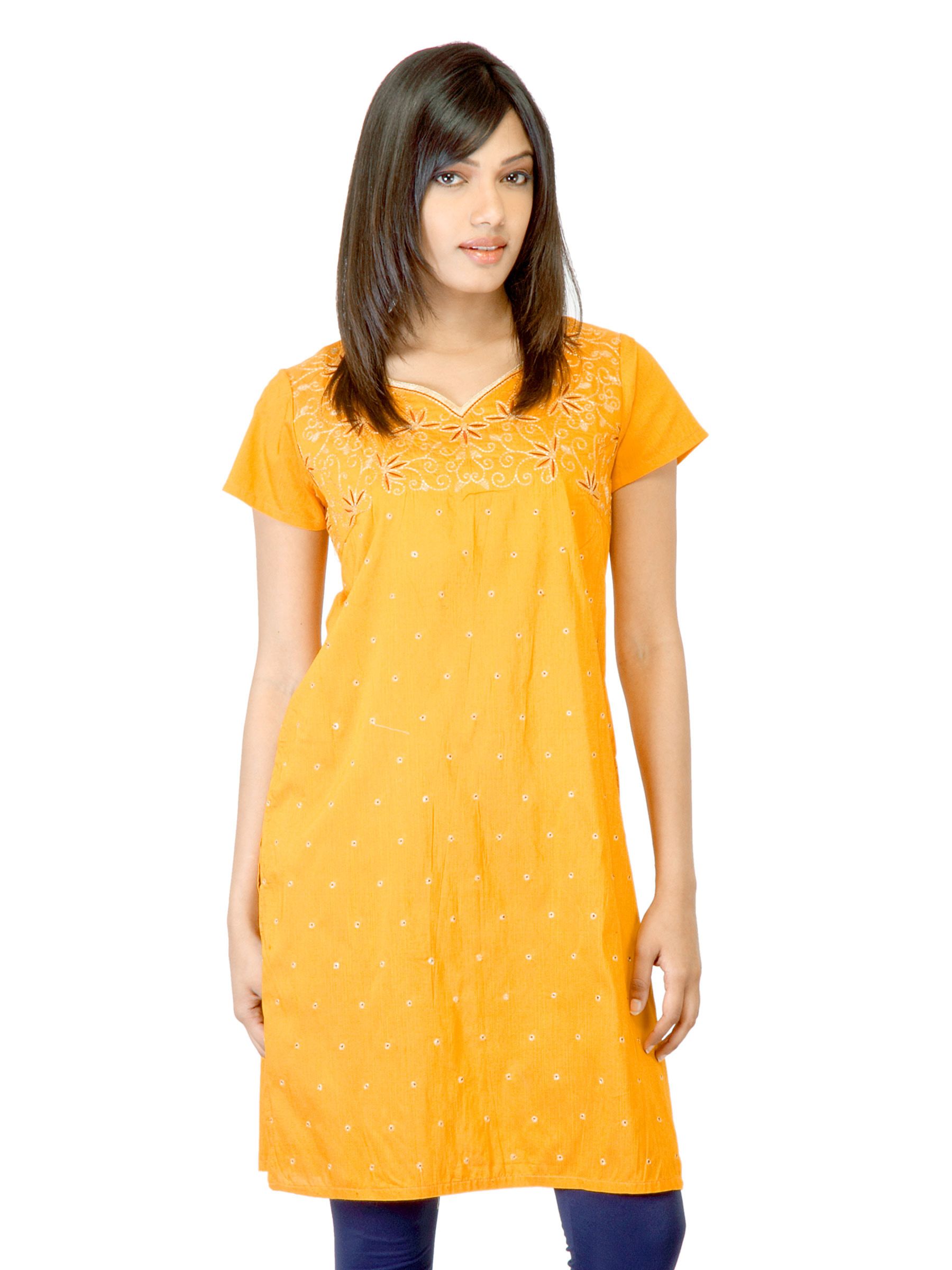 Folklore Women Yellow  Kurta