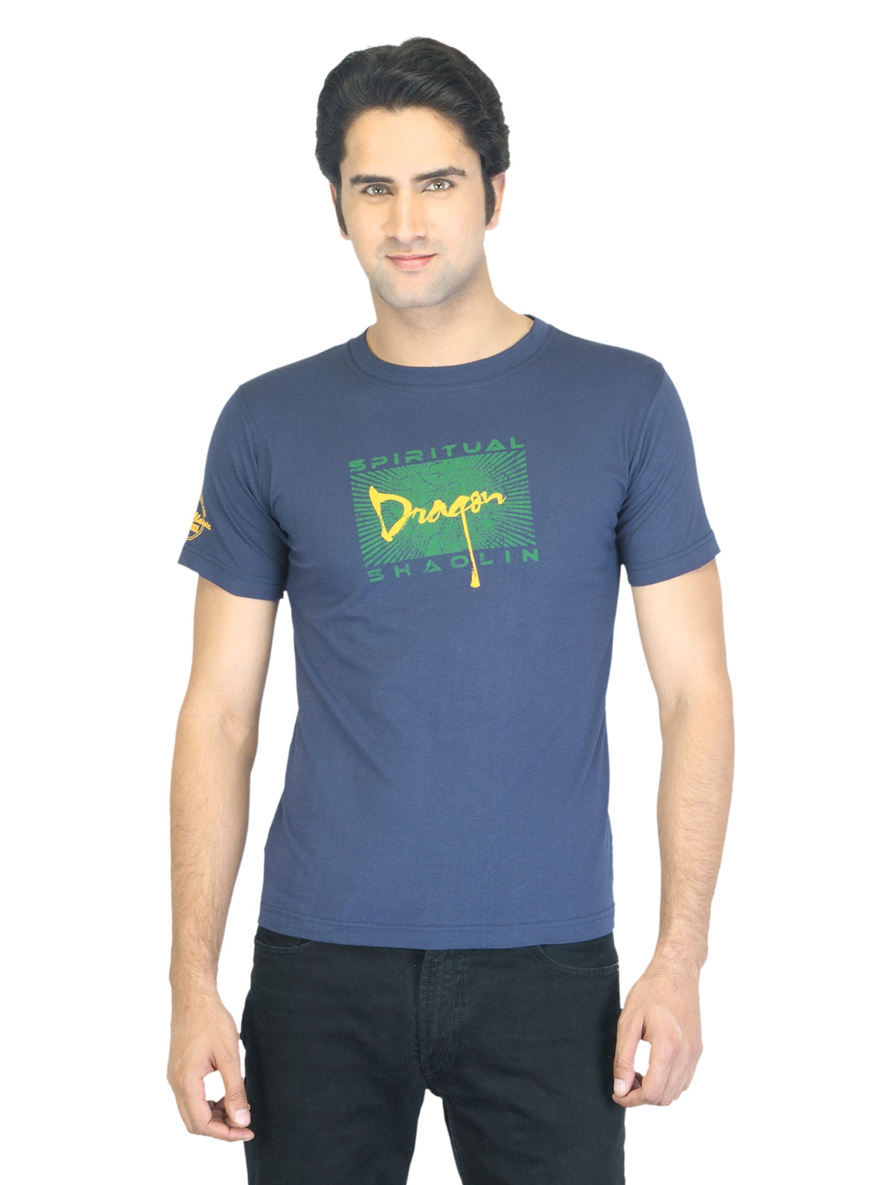 Classic Polo Men Printed Navy Blue T-shirt
