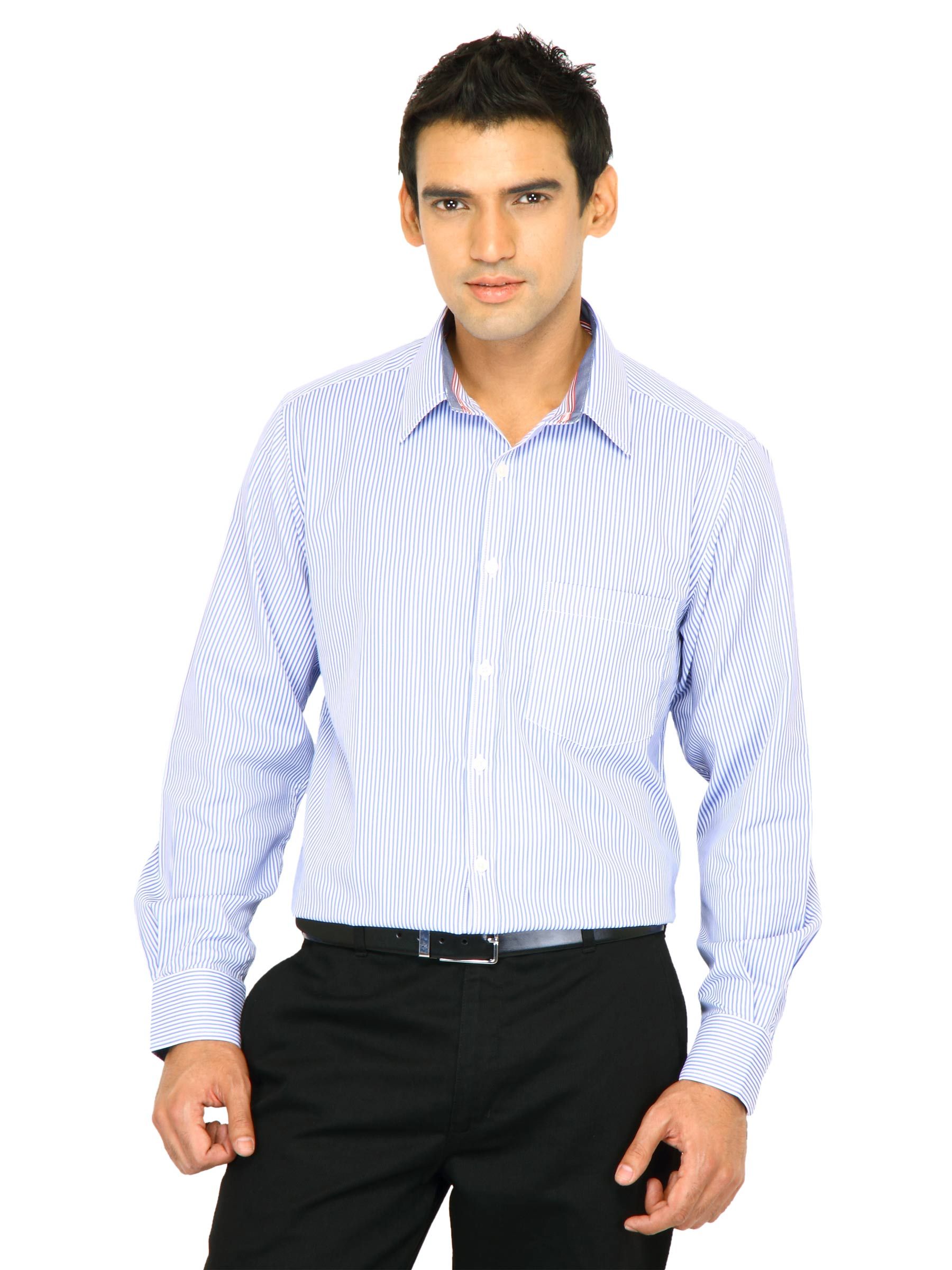 Indigo Nation Men Stripes Blue Shirt