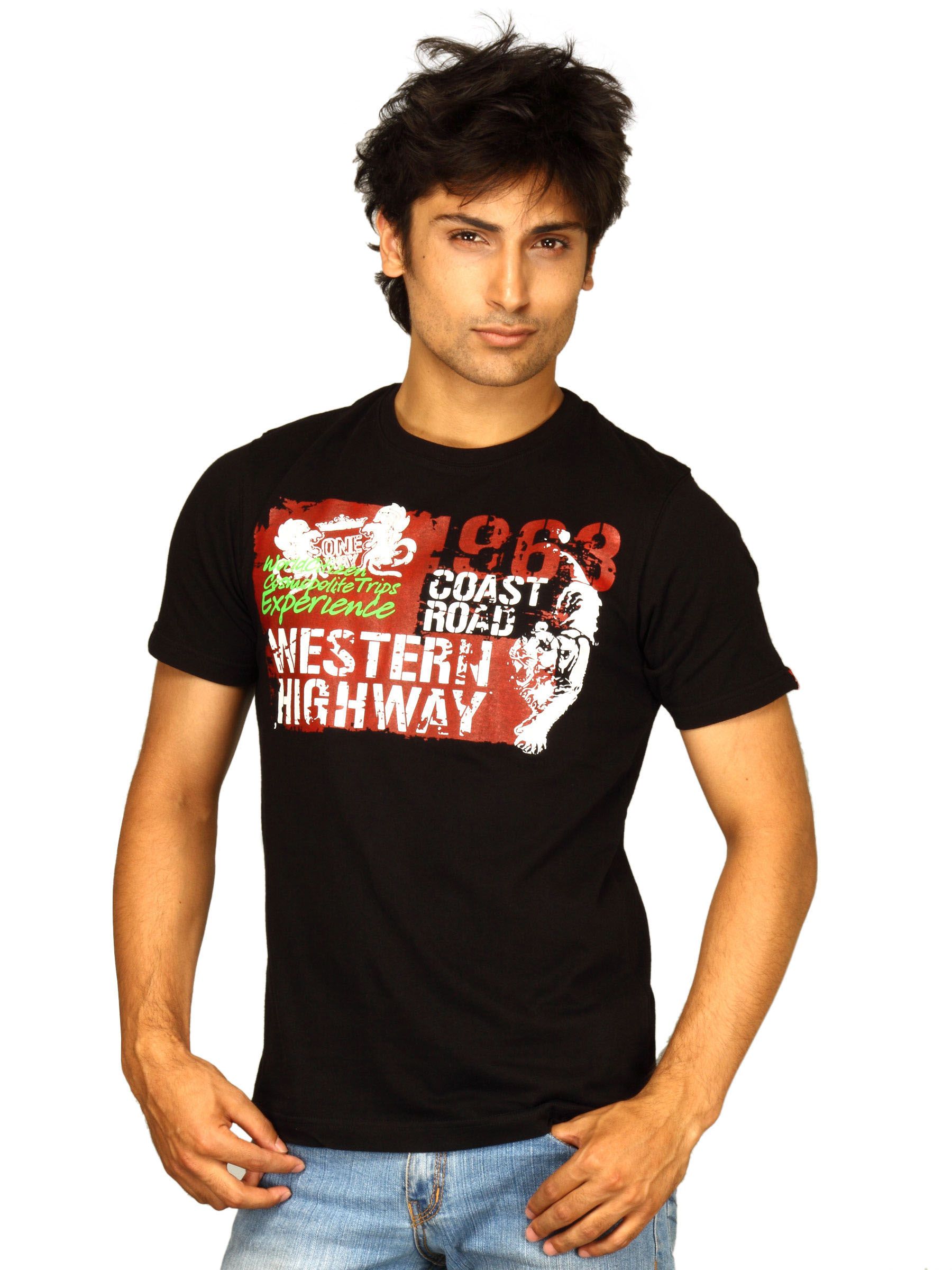 Probase Men's Western Highway Black T-shirt