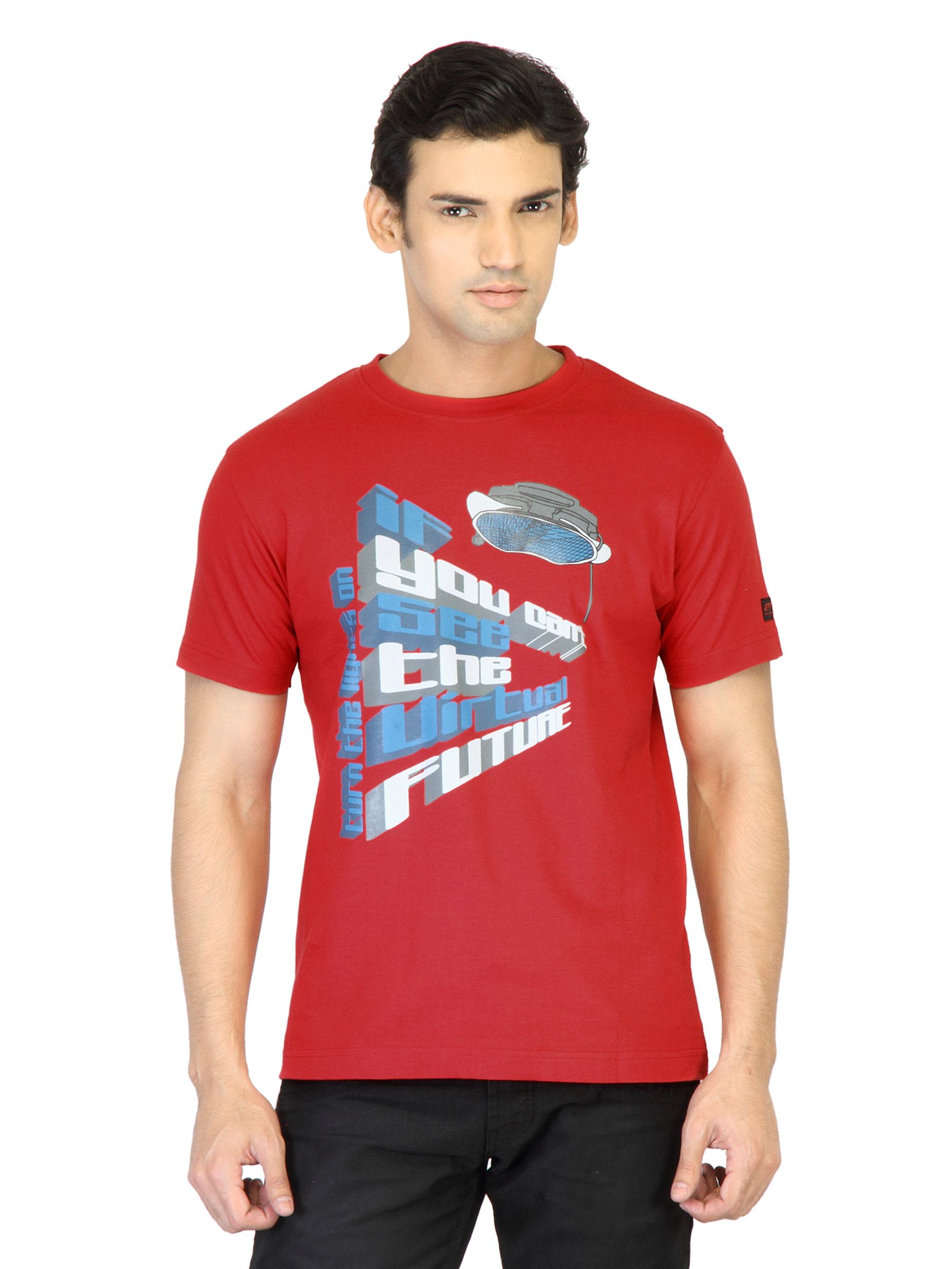 Proline Men Red Printed T-shirt