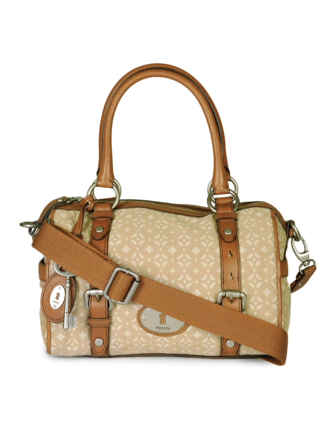 Fossil Women Beige Handbag