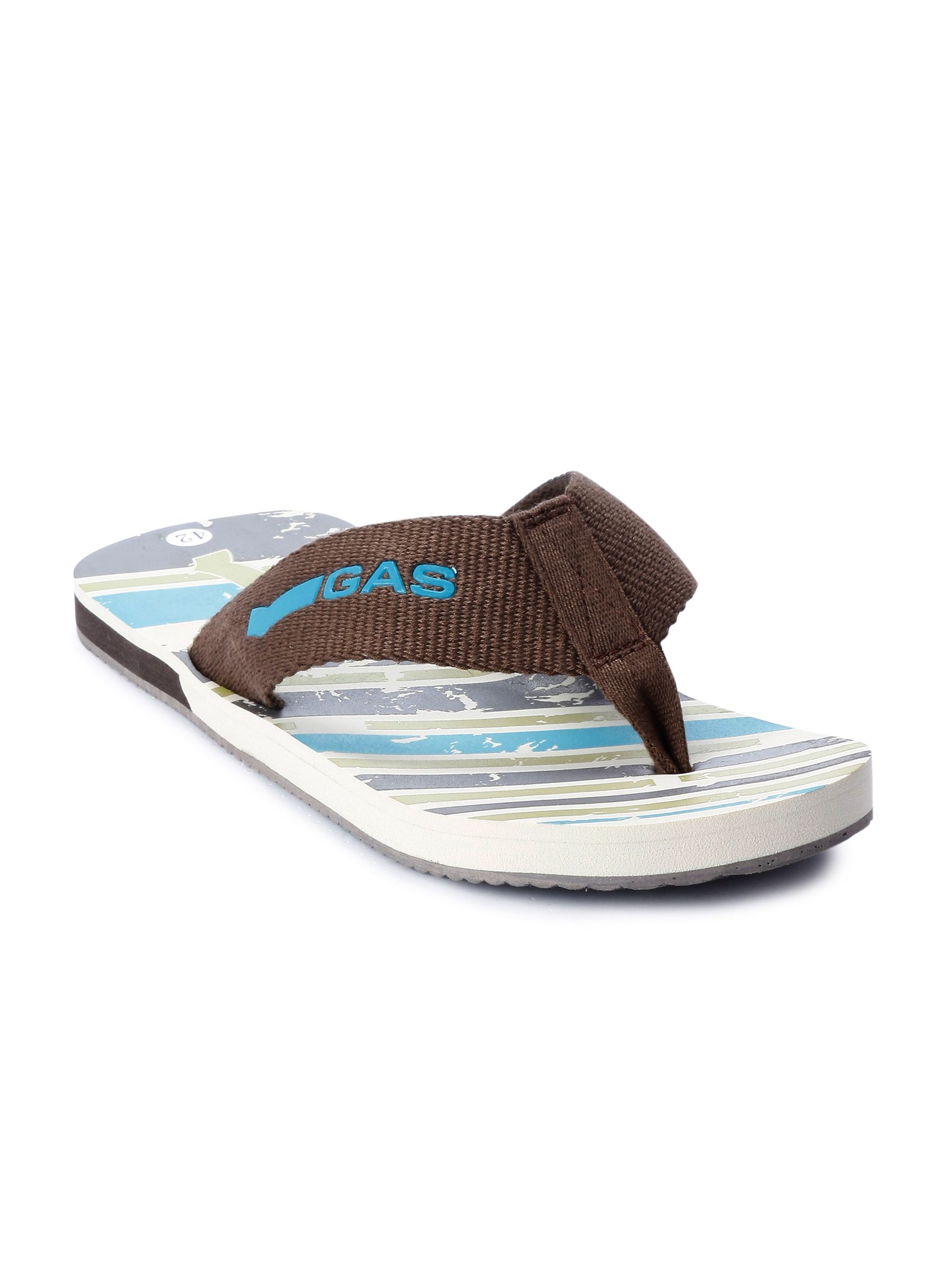 Gas Men Brown Wave Flip Flops