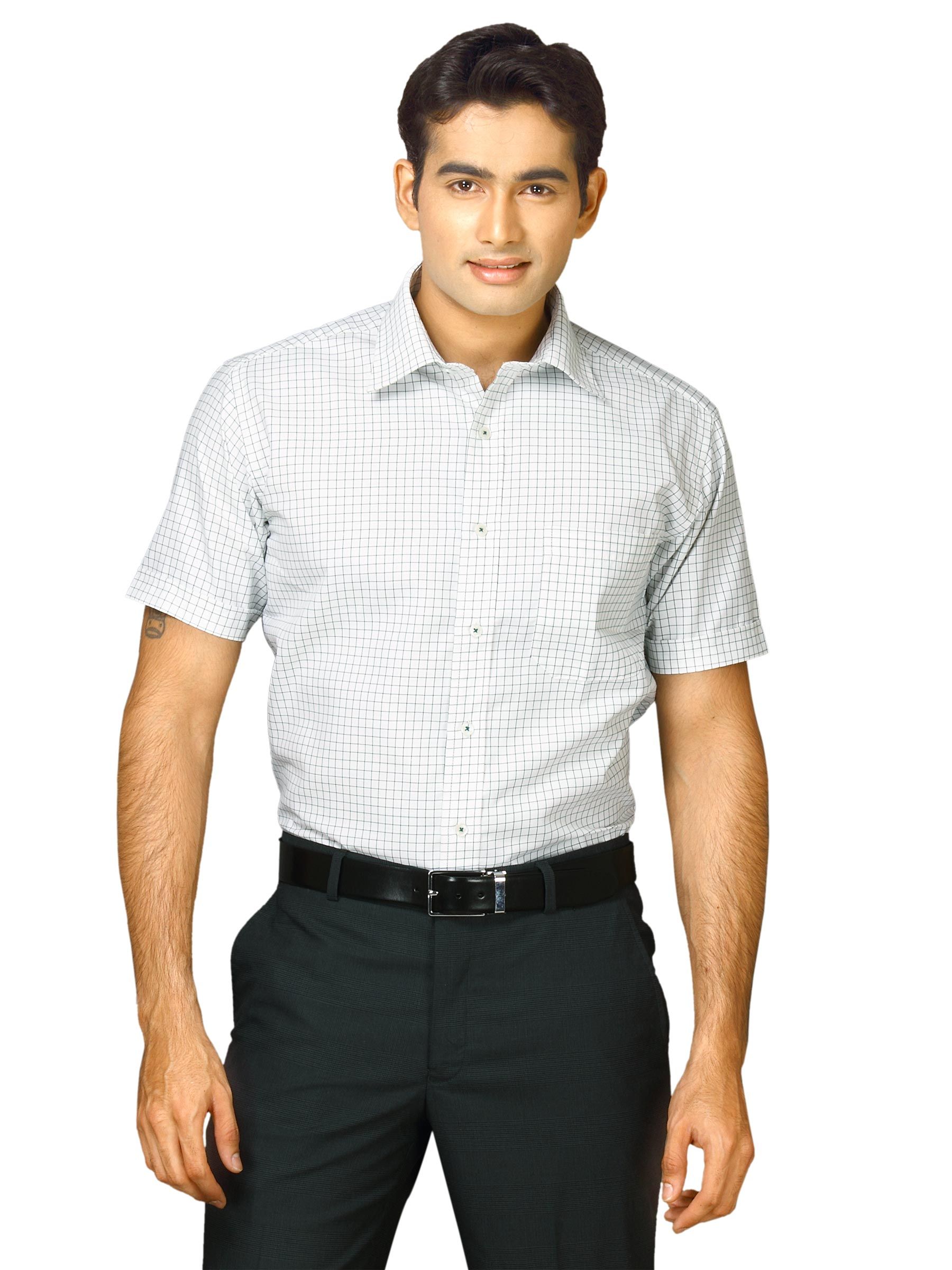 John Miller Men Green white check Purple Shirts