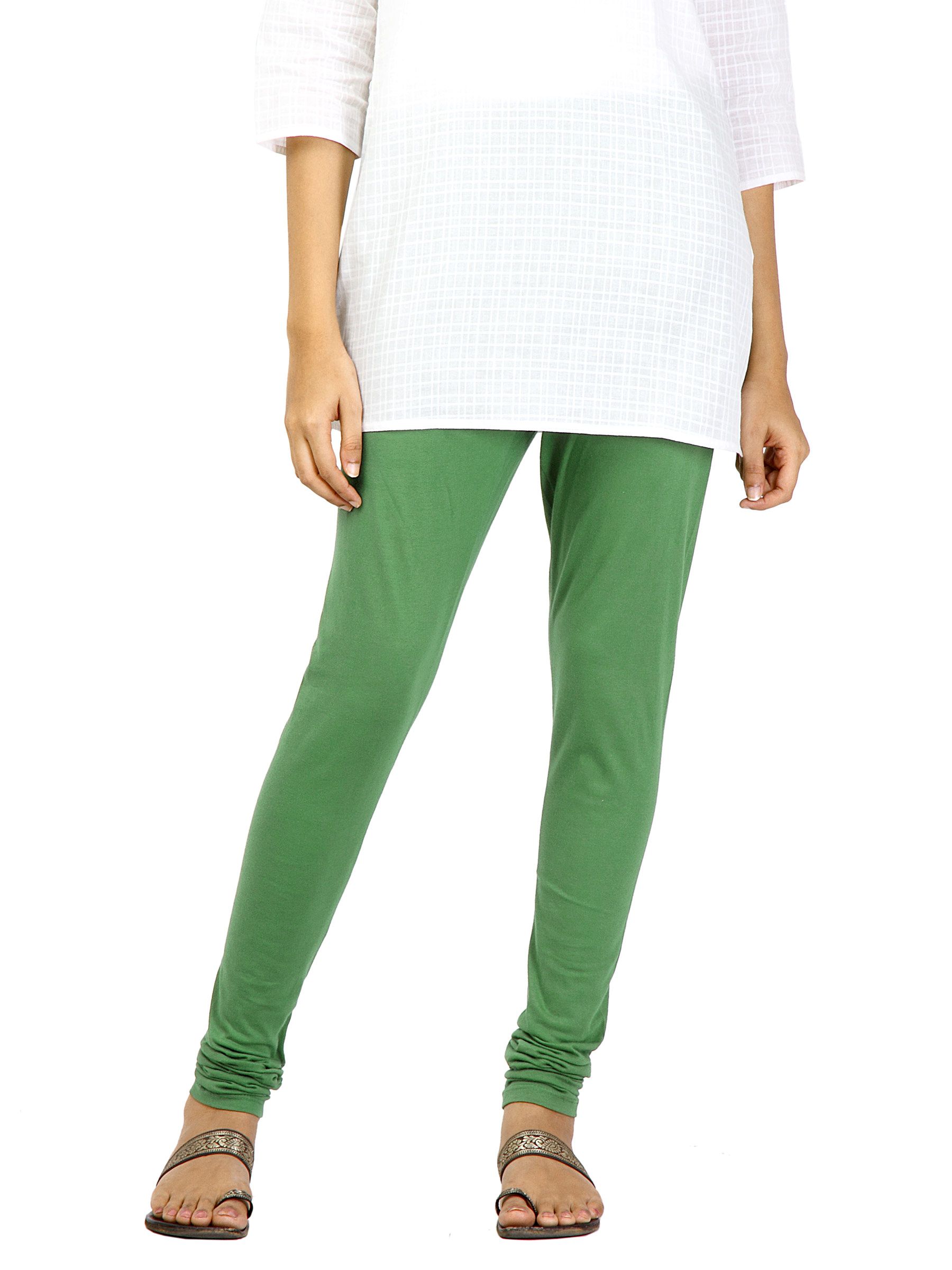 Aurelia Women Solid Green Leggings
