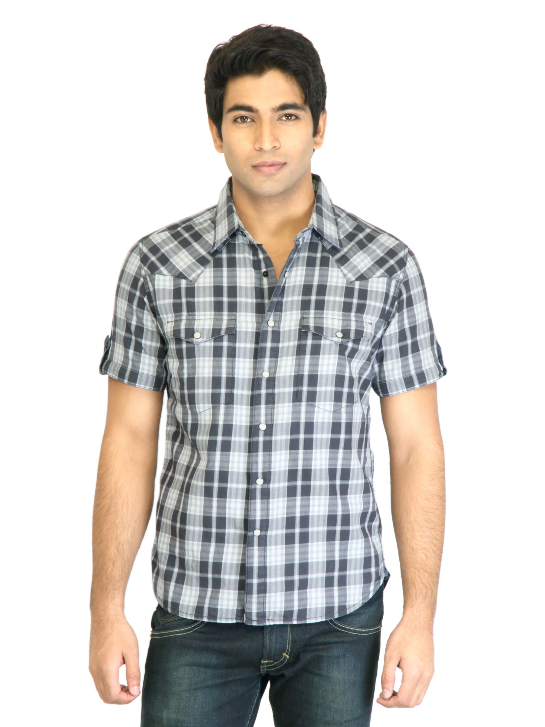 Levis Men Check Charcoal Shirts