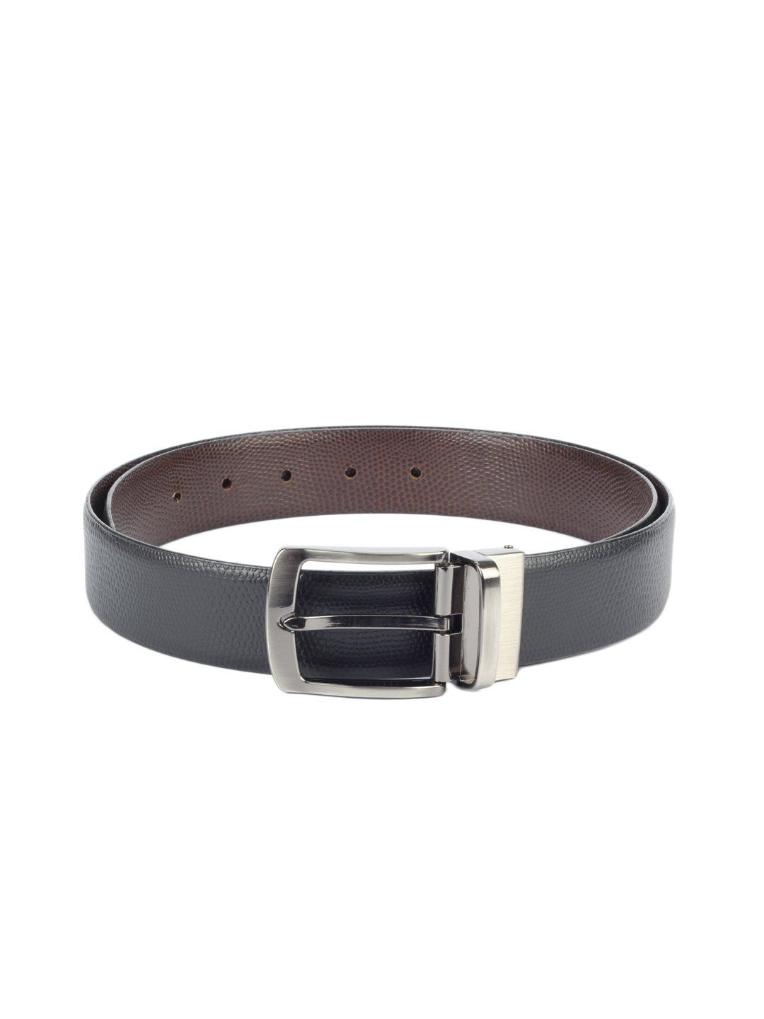 New Hide Men Black Reversible Belt