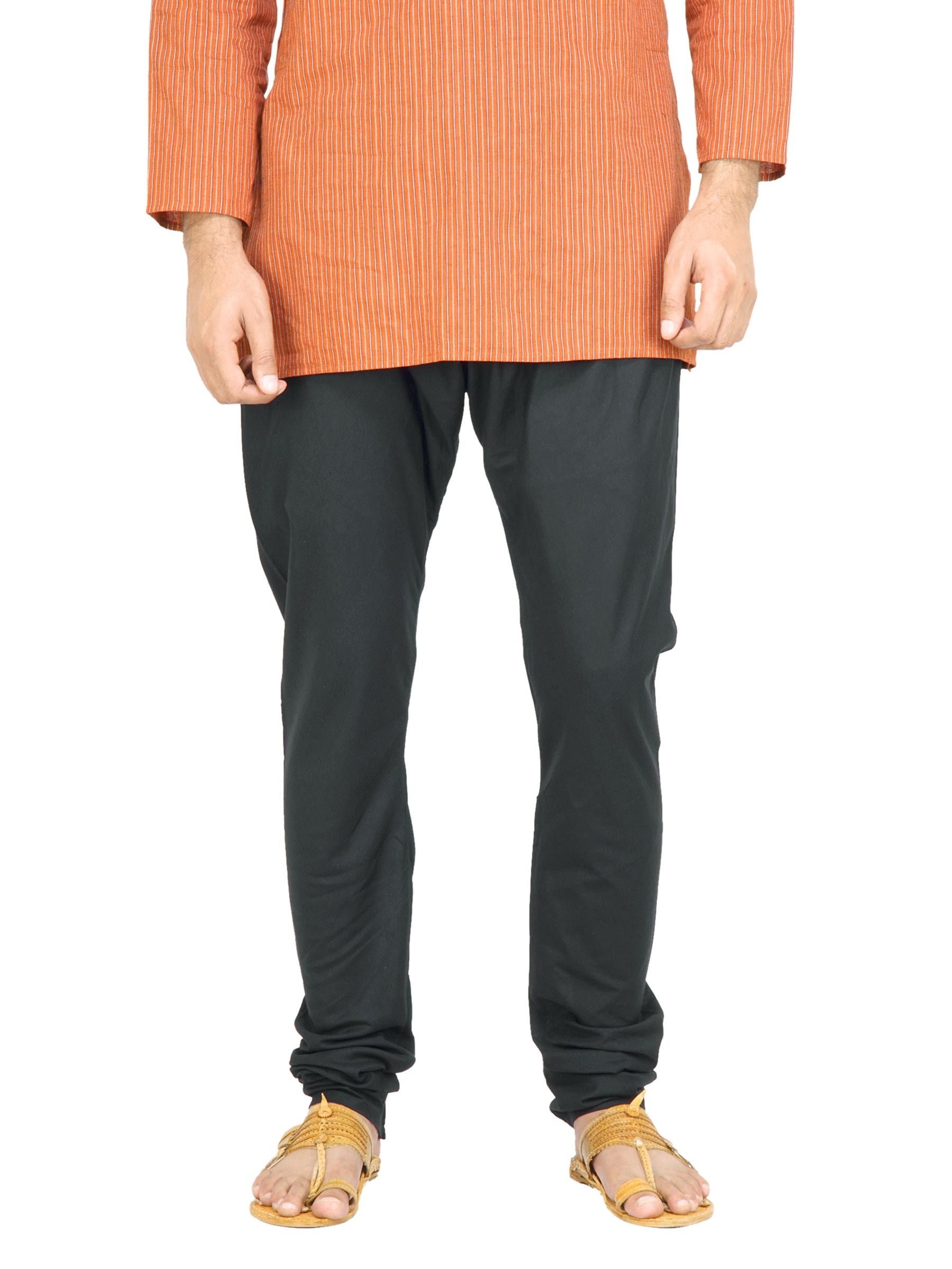 Mother Earth Men Solid Black Churidar
