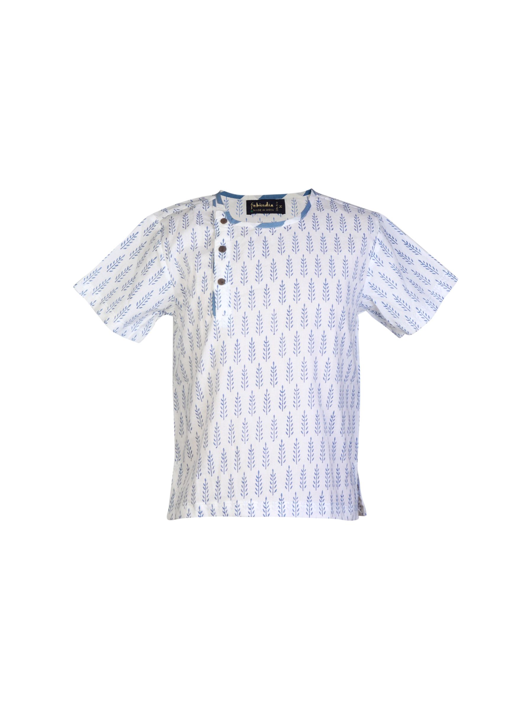 Fabindia Boys Printed White Kurta