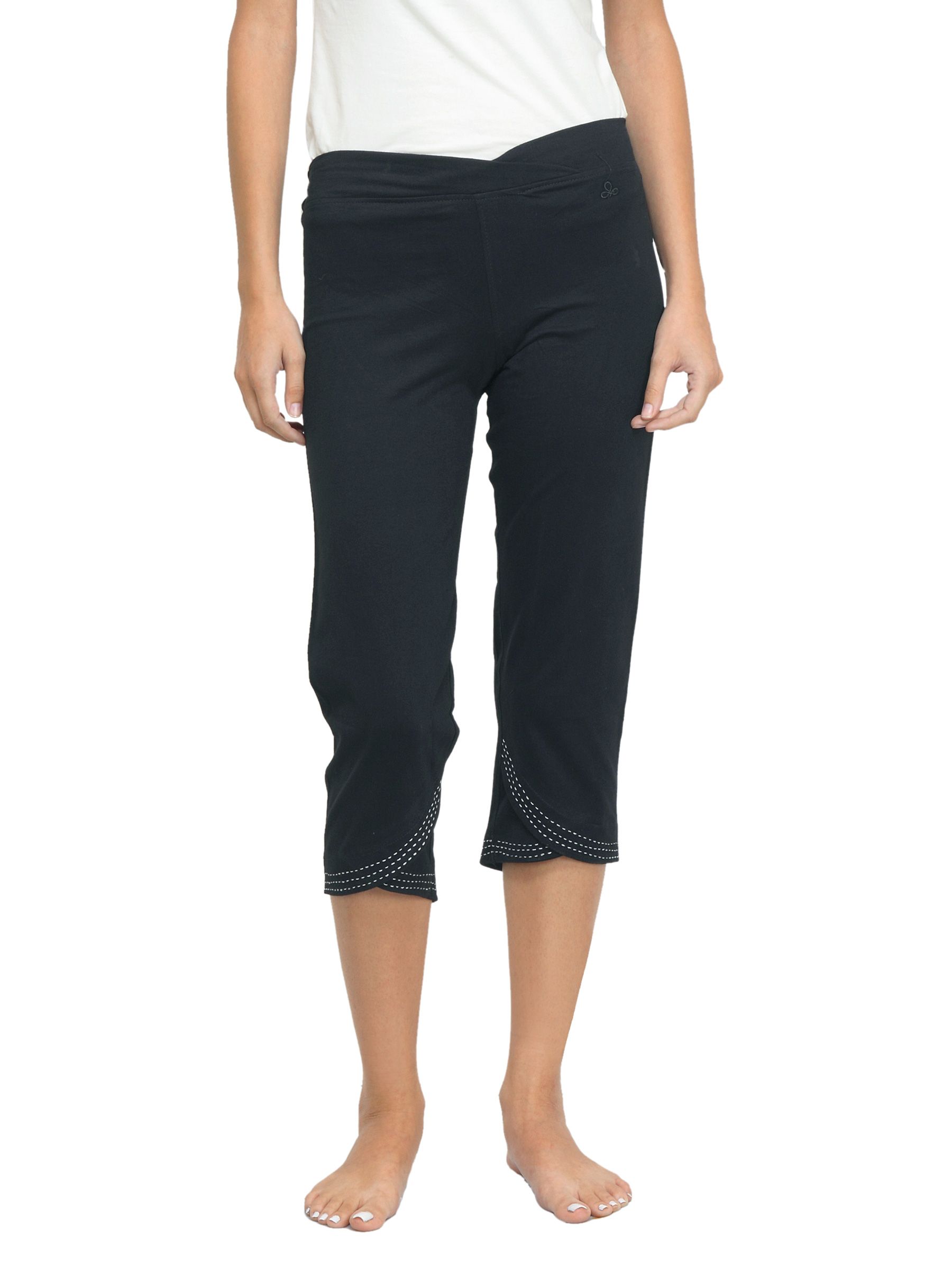 Urban Yoga Women Black Capris