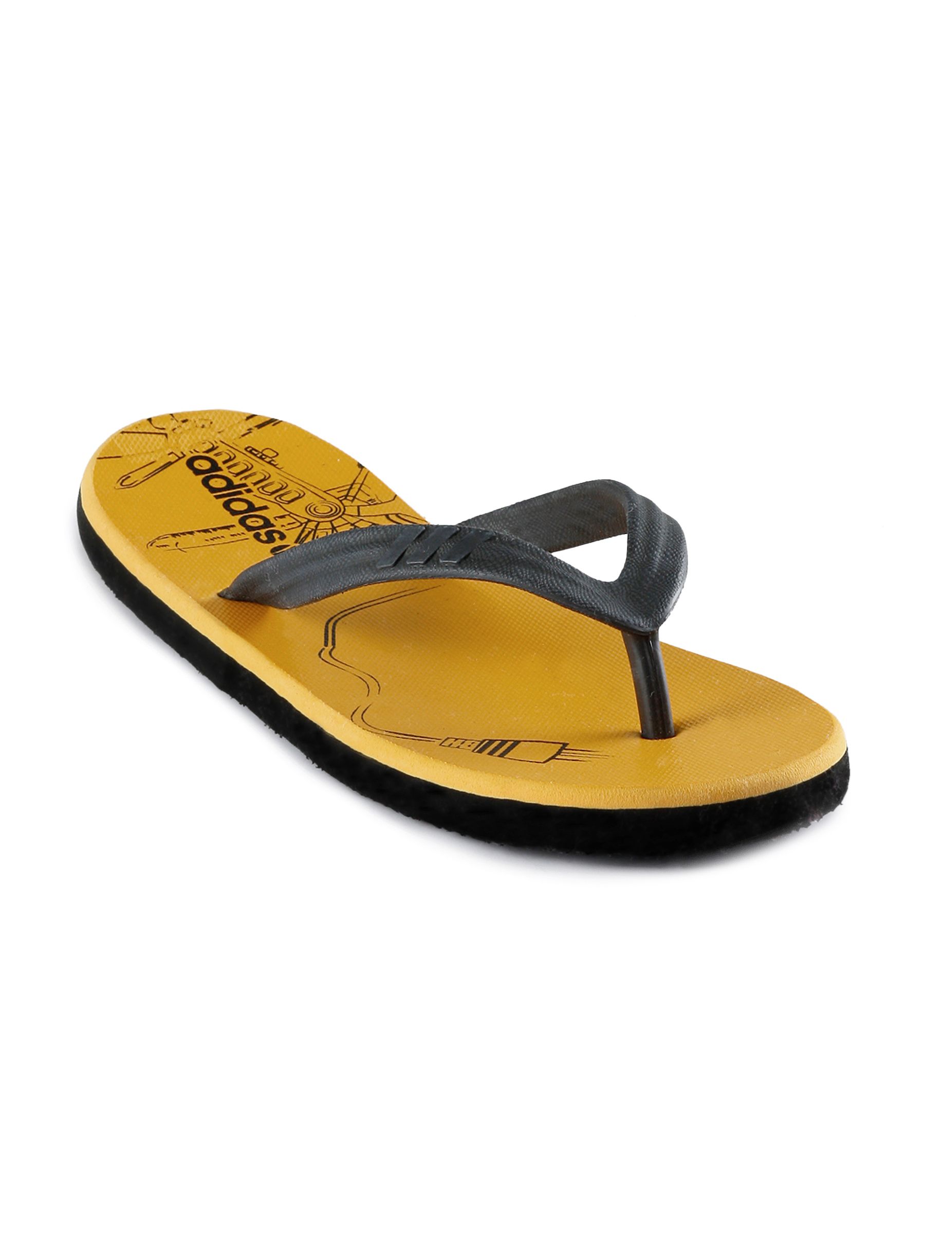 ADIDAS Men Plugged In Yellow Flip Flops