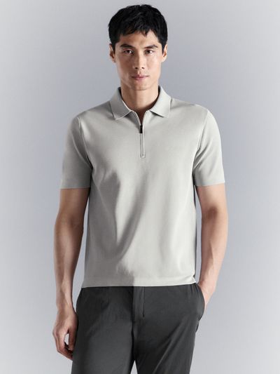 MANGO MAN Polo Collar Performance T-shirt