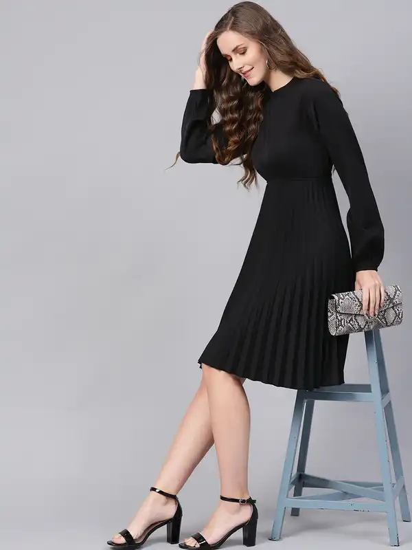 Accordion Pleated Dress_928380 - Buy Accordion Pleated Dress_928380 online  in India