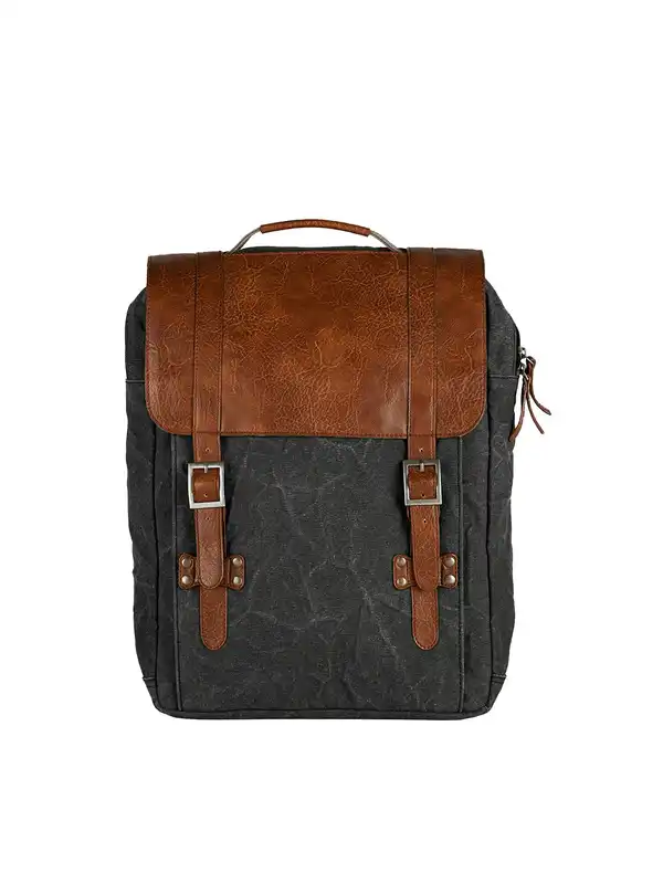 canvas leather backpack online india Red + Brown Perfect for day Ambassador Leather Canvas Backpack