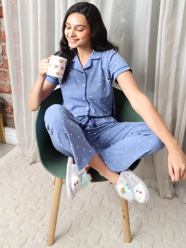 white christmas dresses Buy Sage Printed Pure Cotton Night Suit Online @ Best Price main image 0