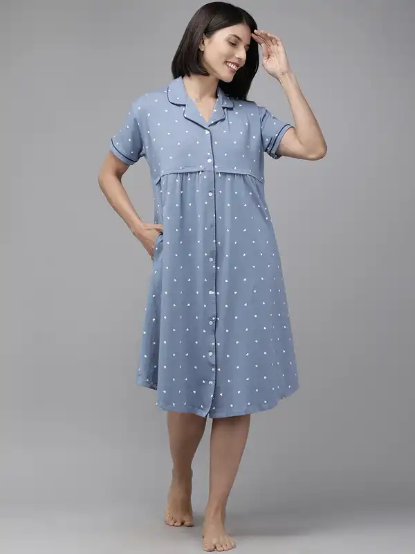 cotton knee length night dress CHUNG Women's Cotton Nightgowns Long Sleeve Above Knee Vivid Print Nighties Sleepshirts Dress Sleepwear Autumn Winter, S, Aqua Blue Butterfly at Amazon Women's Clothing store