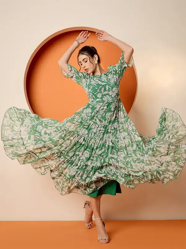 green emerald velvet dress Vishudh Women Green Ethnic Maxi Dress  Myntra International