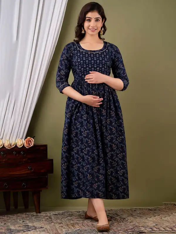 white christmas dresses Buy Yellow Floral Cotton Maternity Dress Online at Secret Wish main image 1
