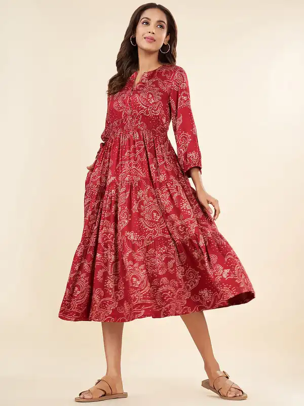 Red Women Maxi Dresses Only Akkriti By Pantaloons - Buy Red Women Maxi  Dresses Only Akkriti By Pantaloons online in India