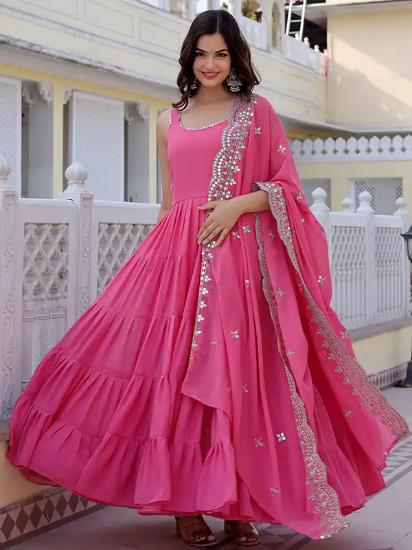 Pink Festive Wear Dress - Buy Pink Festive Wear Dress online in India