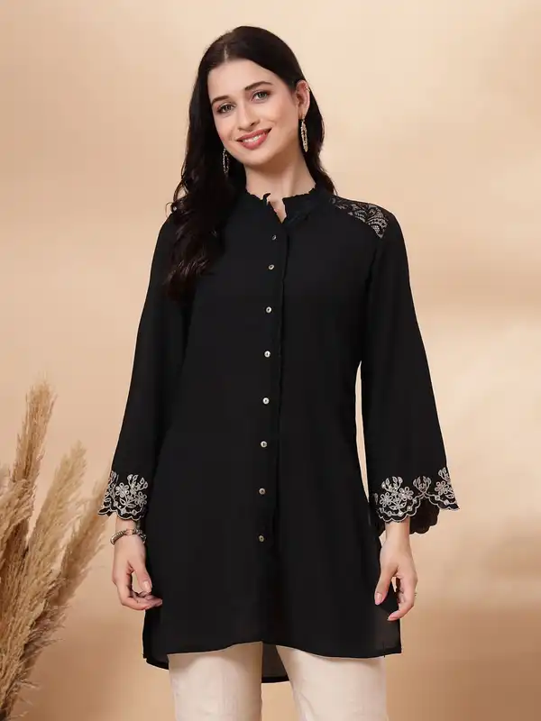 Black Embroidered Tunic