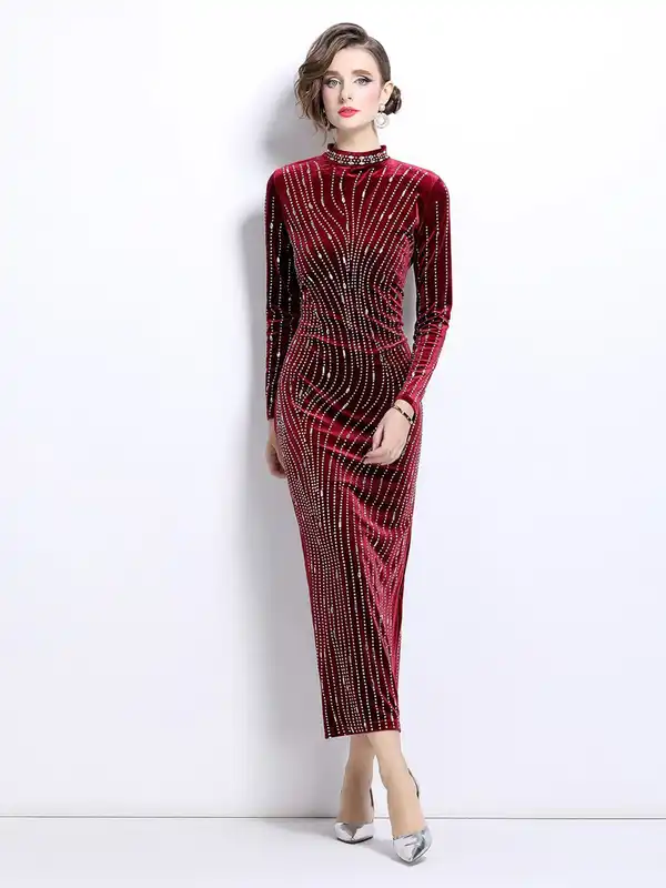 open lace back dress Red Turtle Neck Ribbed Mini Maternity Dress S